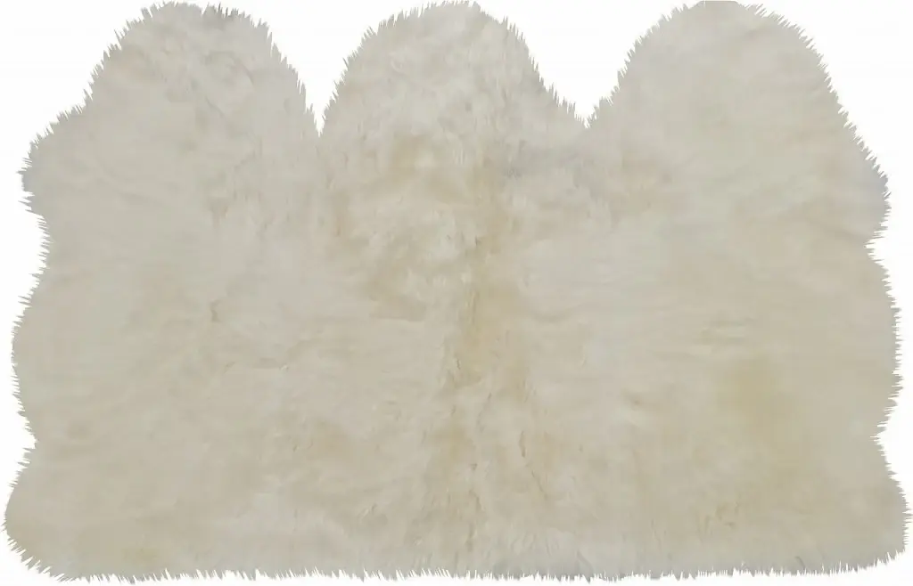 3' X 5' Golden Natural Sheepskin Area Rug - Image 2