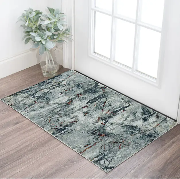 3' X 5' Gray Abstract Area Rug - Image 2