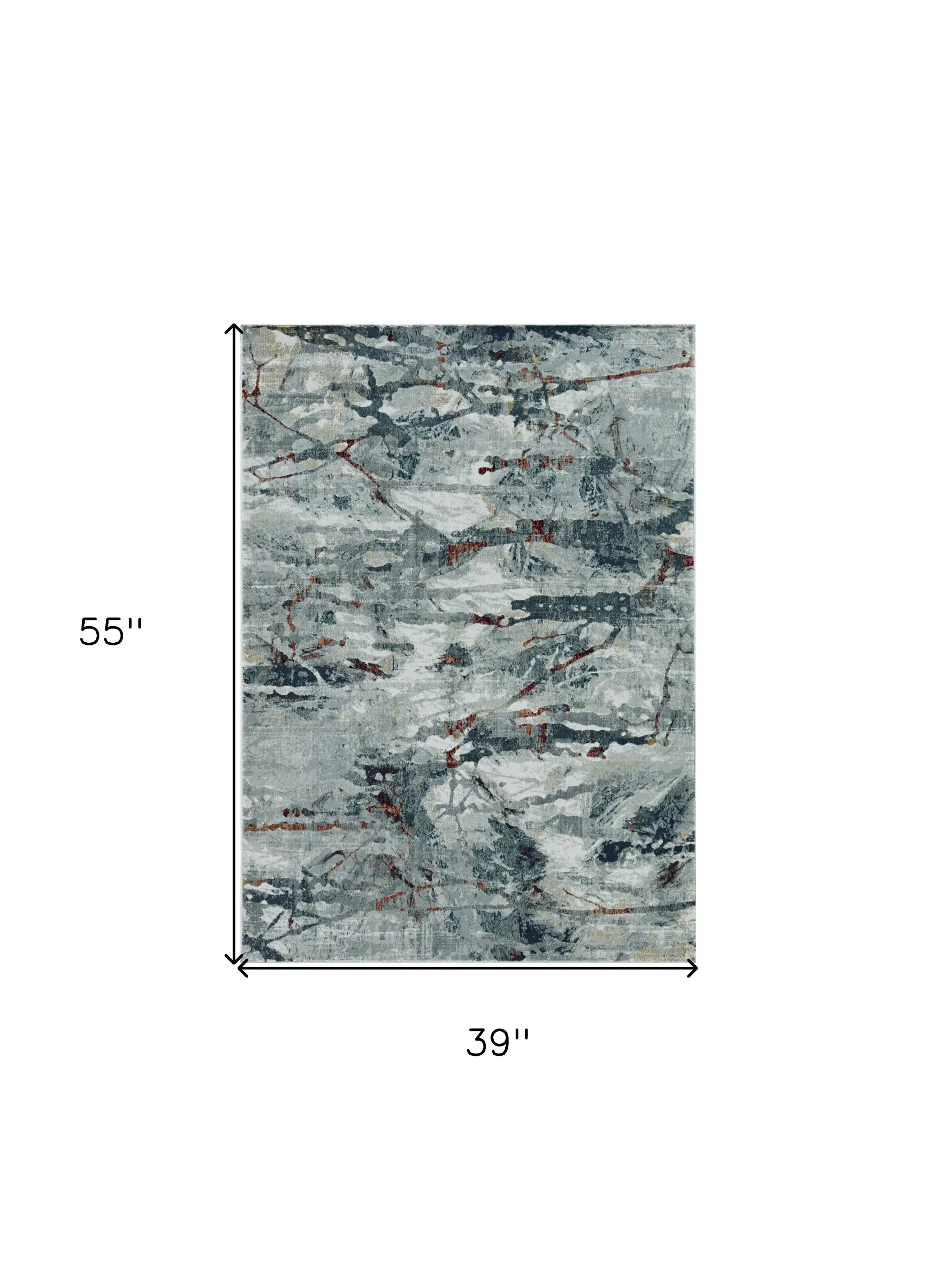 3' X 5' Gray Abstract Area Rug - Image 4