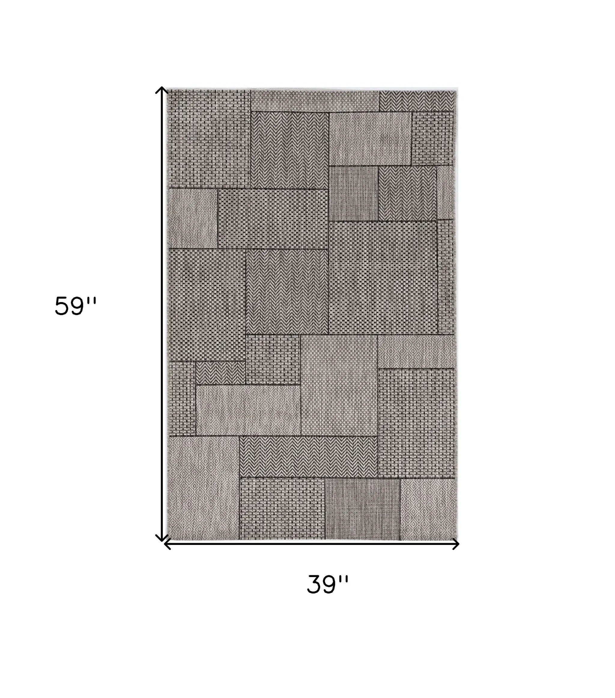 3' X 5' Gray Abstract Indoor Outdoor Area Rug - Image 3