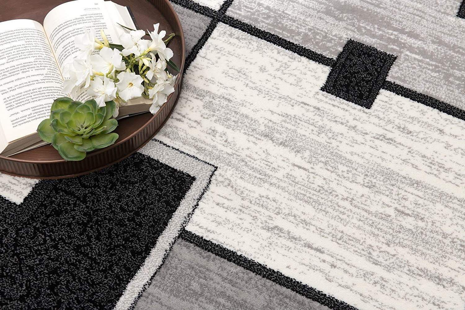 3' X 5' Gray Abstract Power Loom Area Rug - Image 4