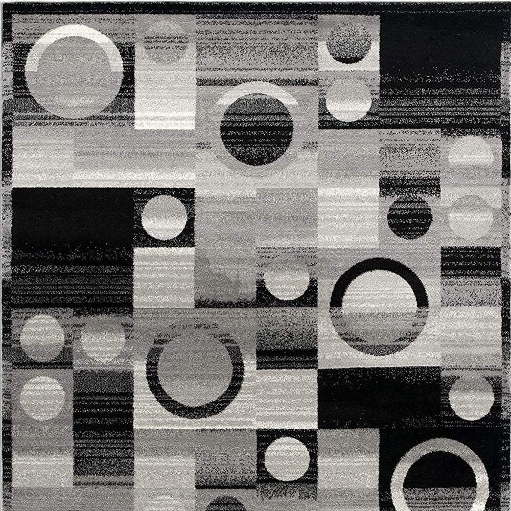 3' X 5' Gray Abstract Power Loom Area Rug - Image 3