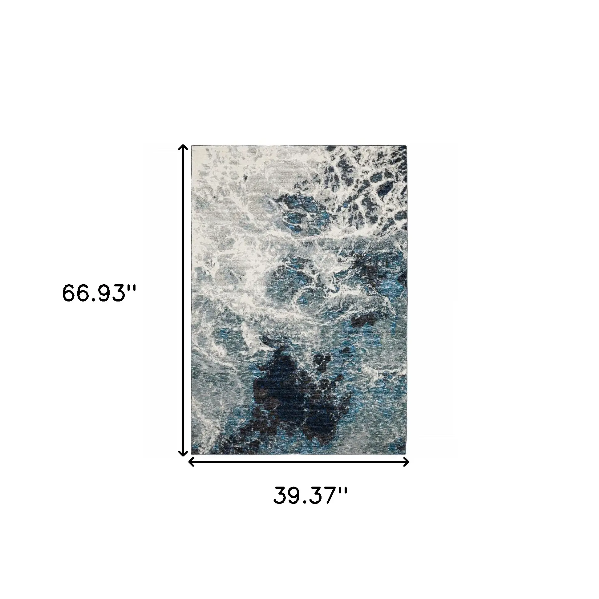 3' X 5' Gray Abstract Power Loom Area Rug - Image 3
