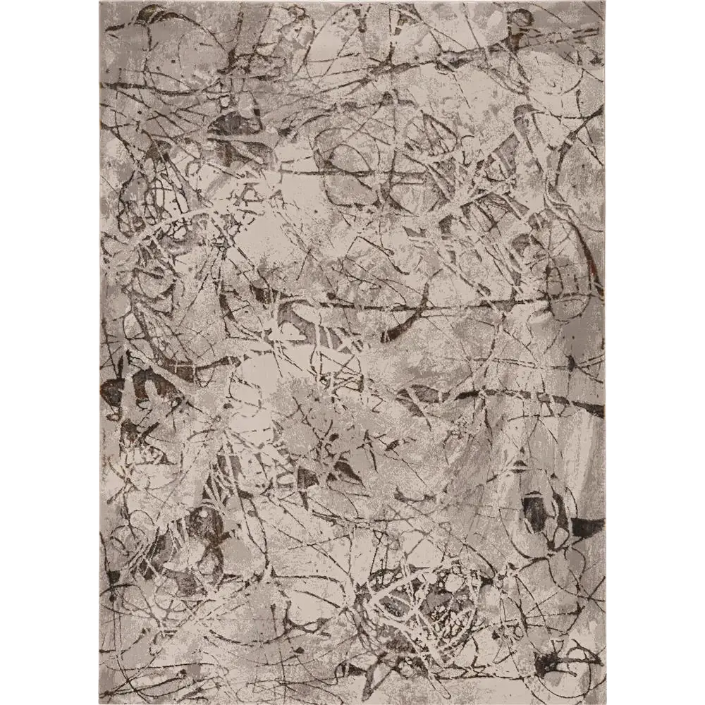 3' X 5' Gray and Ivory Abstract Area Rug - Image 2