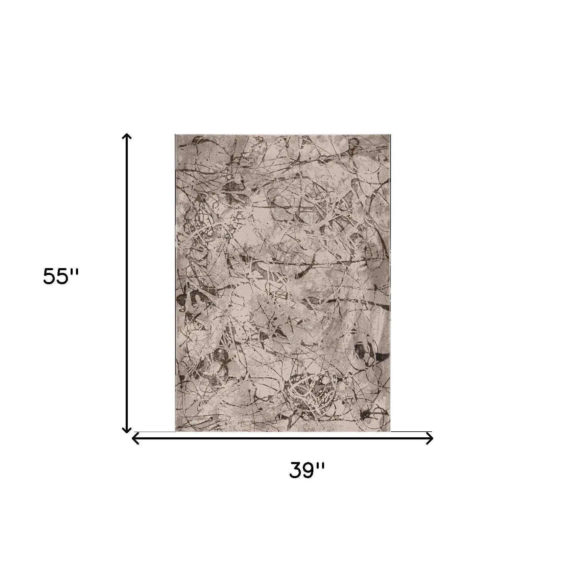 3' X 5' Gray and Ivory Abstract Area Rug - Image 5