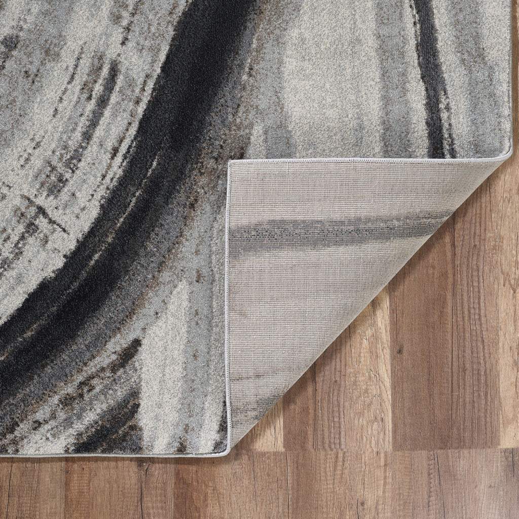 3' X 5' Gray and Ivory Abstract Area Rug - Image 2