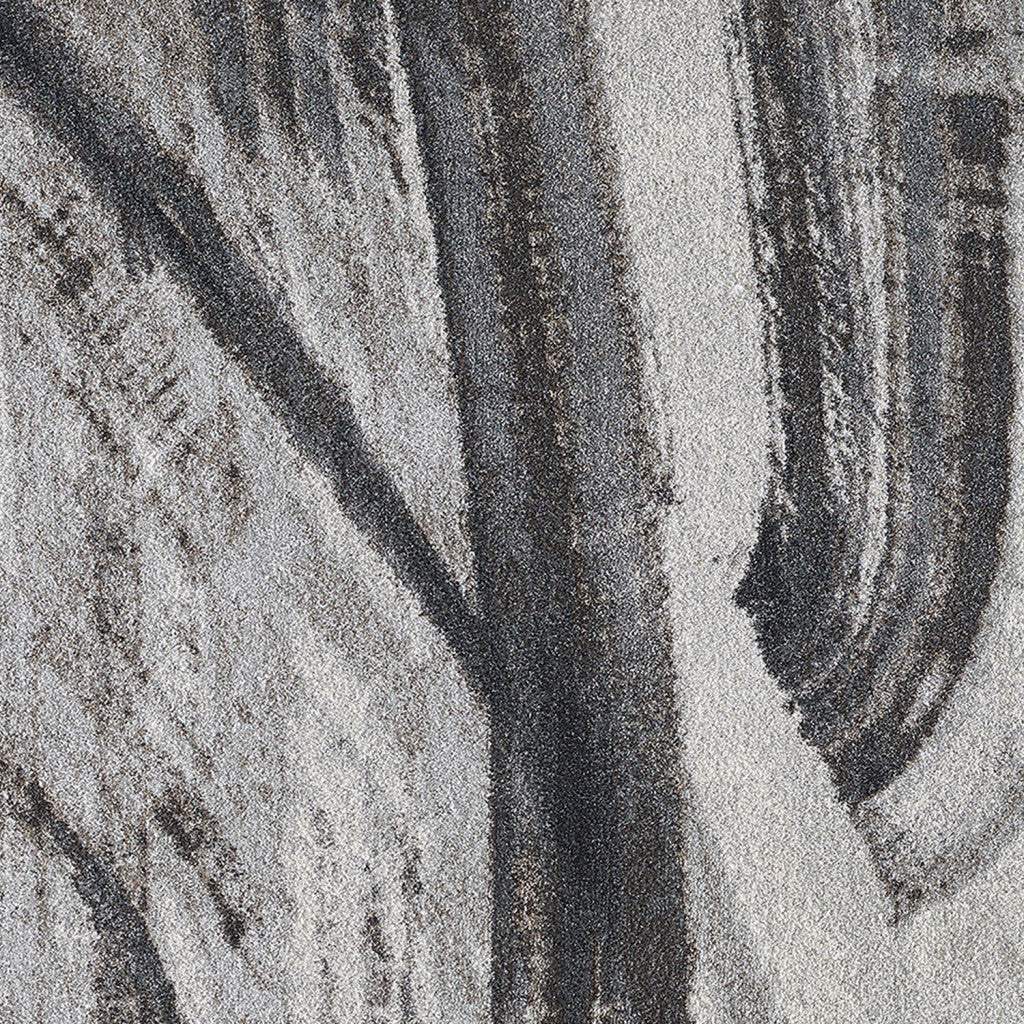 3' X 5' Gray and Ivory Abstract Area Rug - Image 4