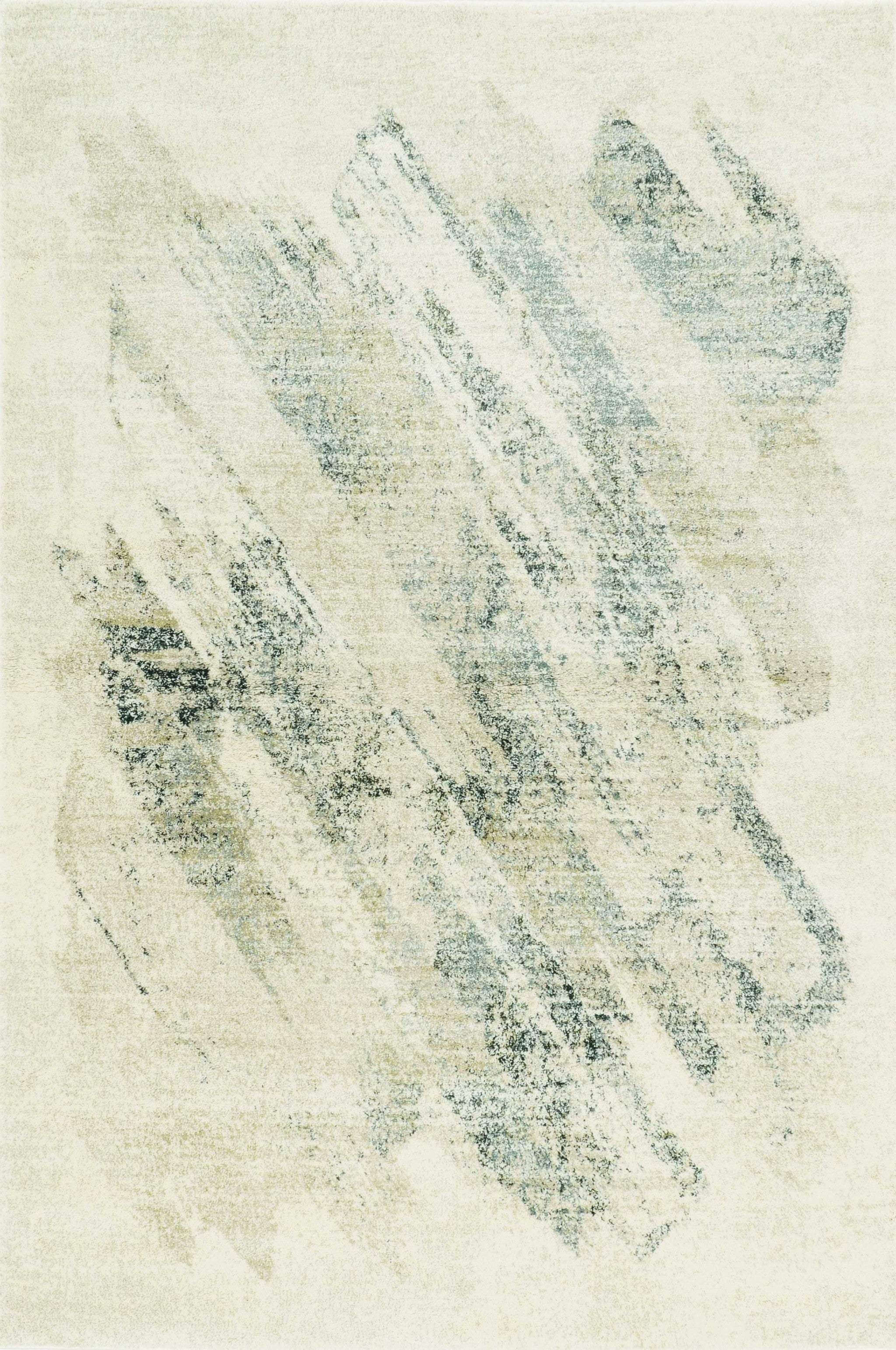 3' X 5' Gray and Ivory Abstract Worn Faded Area Rug - Image 7