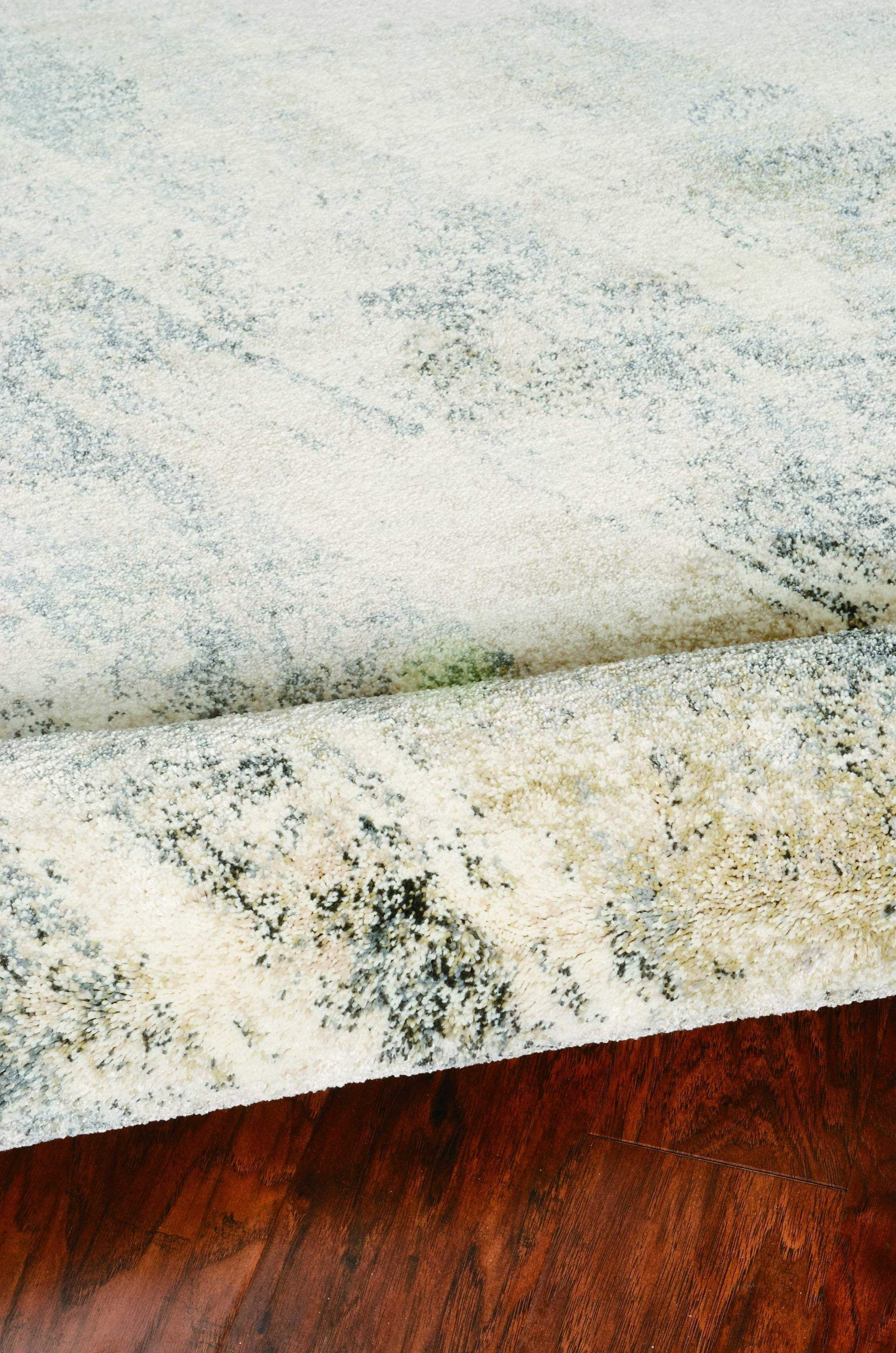 3' X 5' Gray and Ivory Abstract Worn Faded Area Rug - Image 9