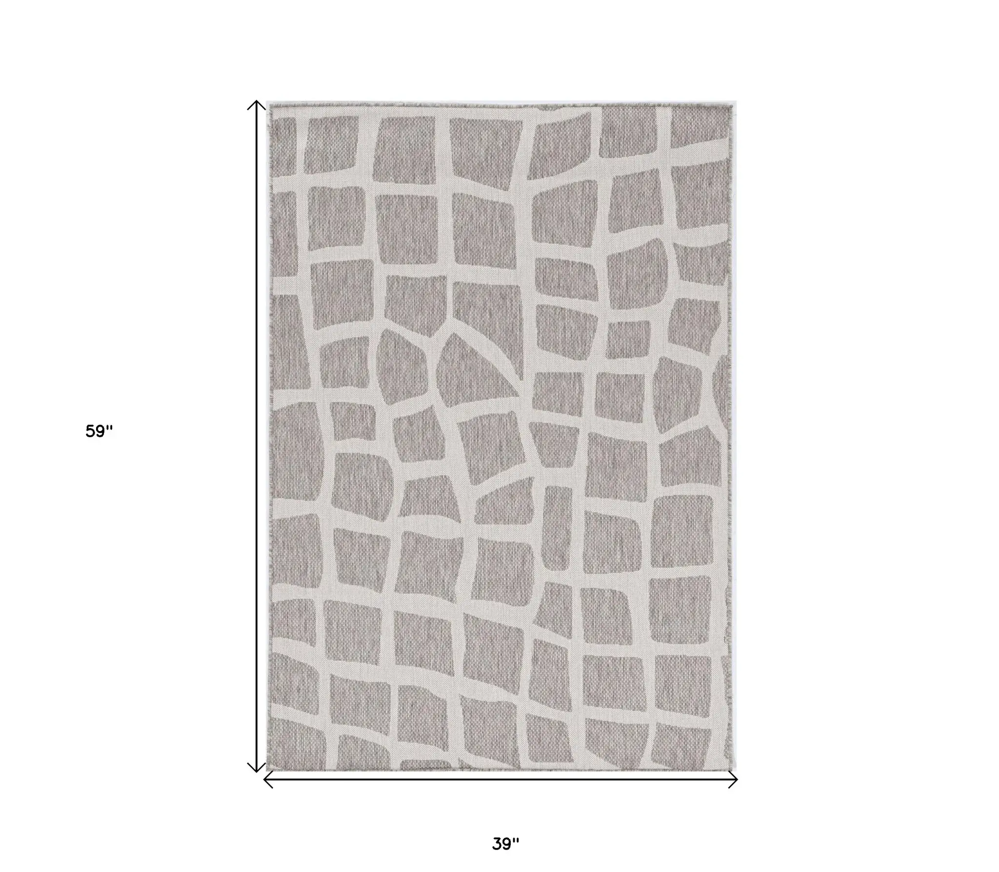 3' X 5' Gray and Ivory Cobblestone Area Rug - Image 3