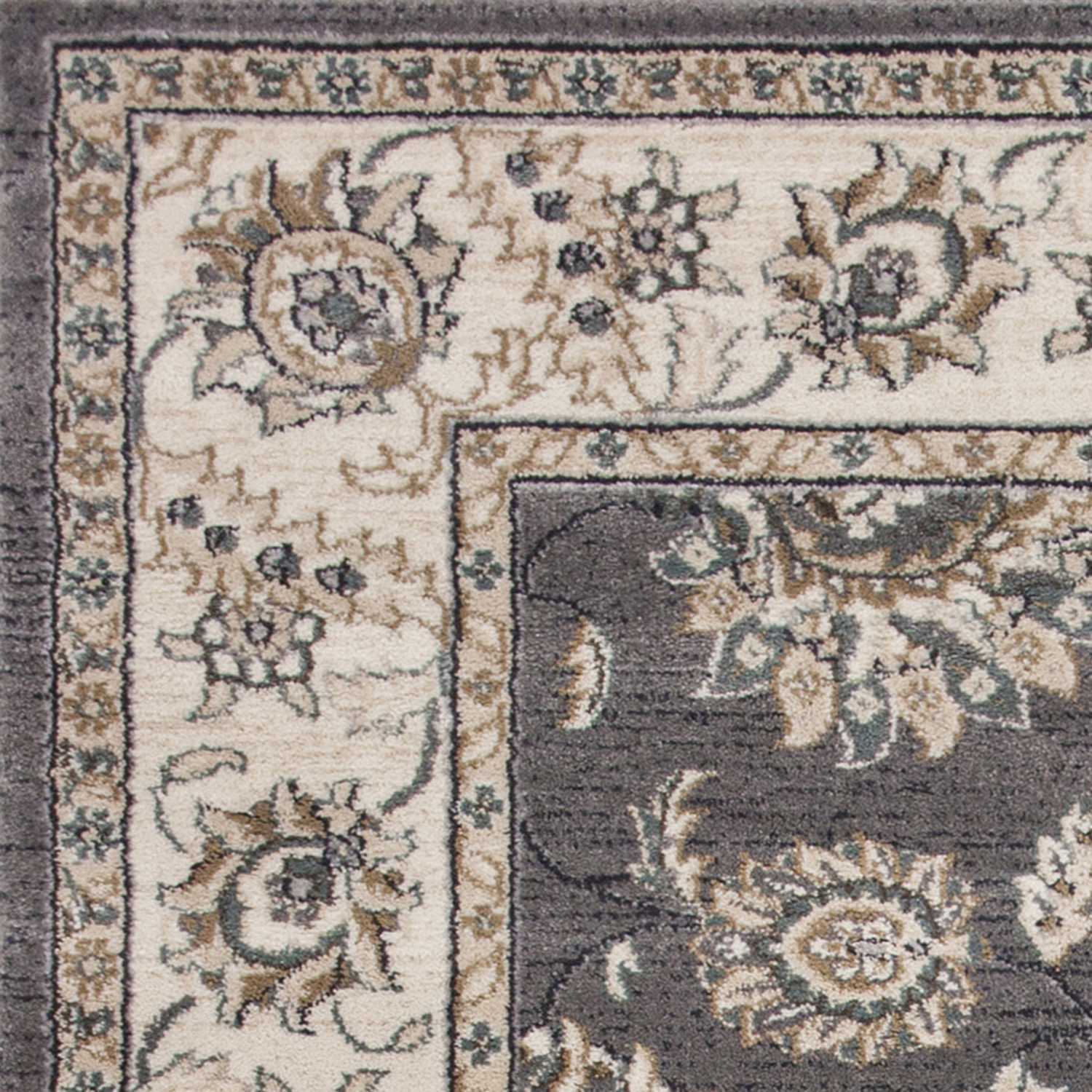 3' X 5' Gray and Ivory Floral Area Rug - Image 4