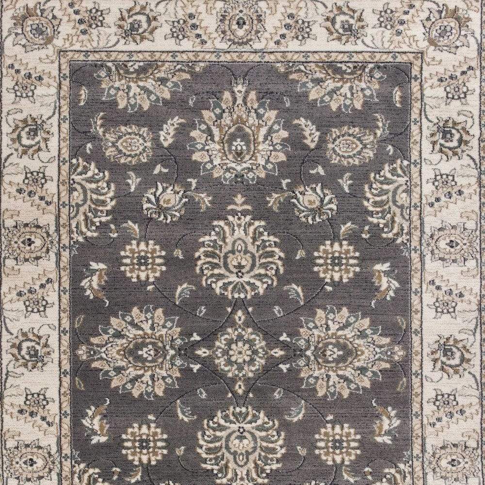 3' X 5' Gray and Ivory Floral Area Rug - Image 6