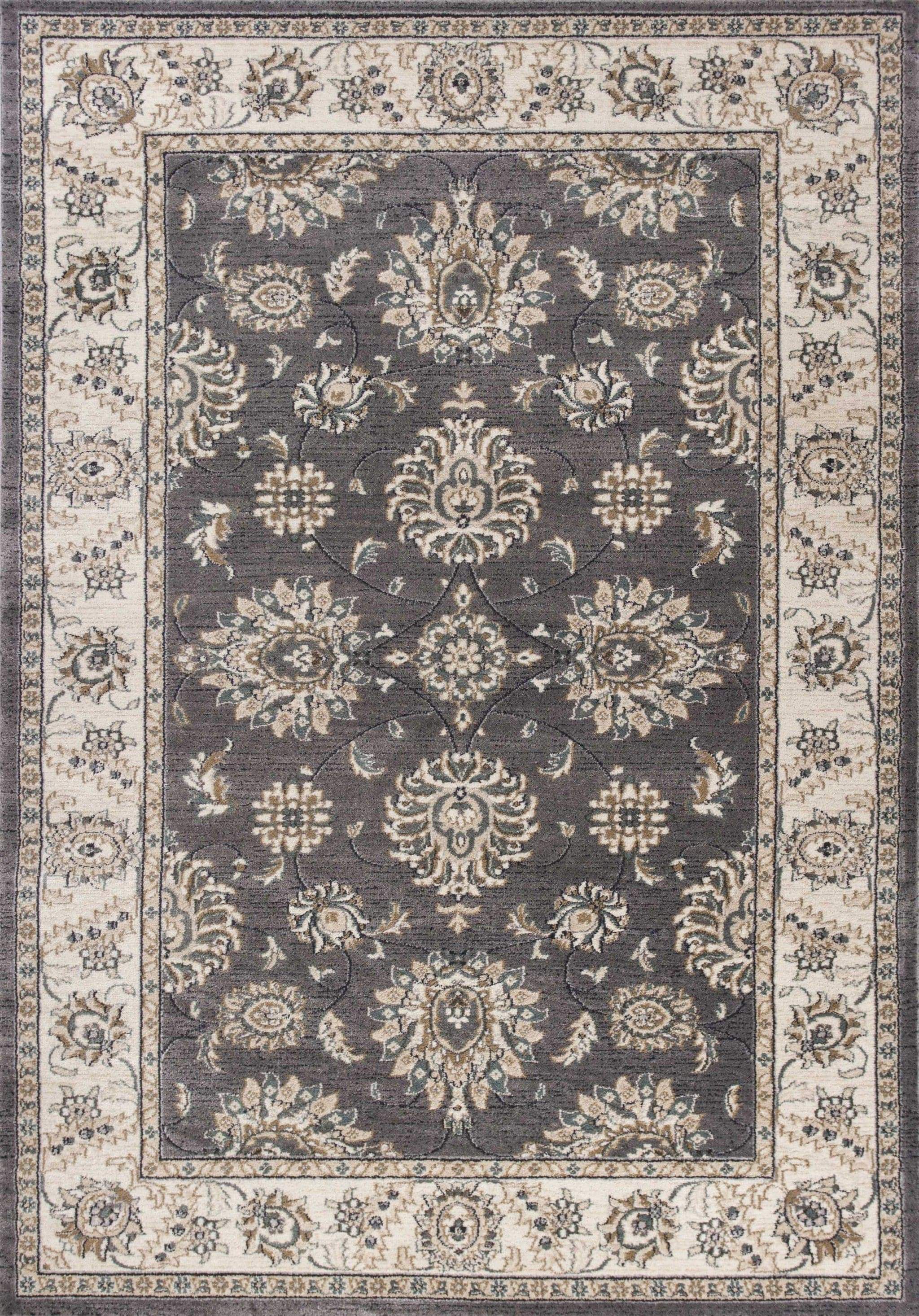 3' X 5' Gray and Ivory Floral Area Rug - Image 7