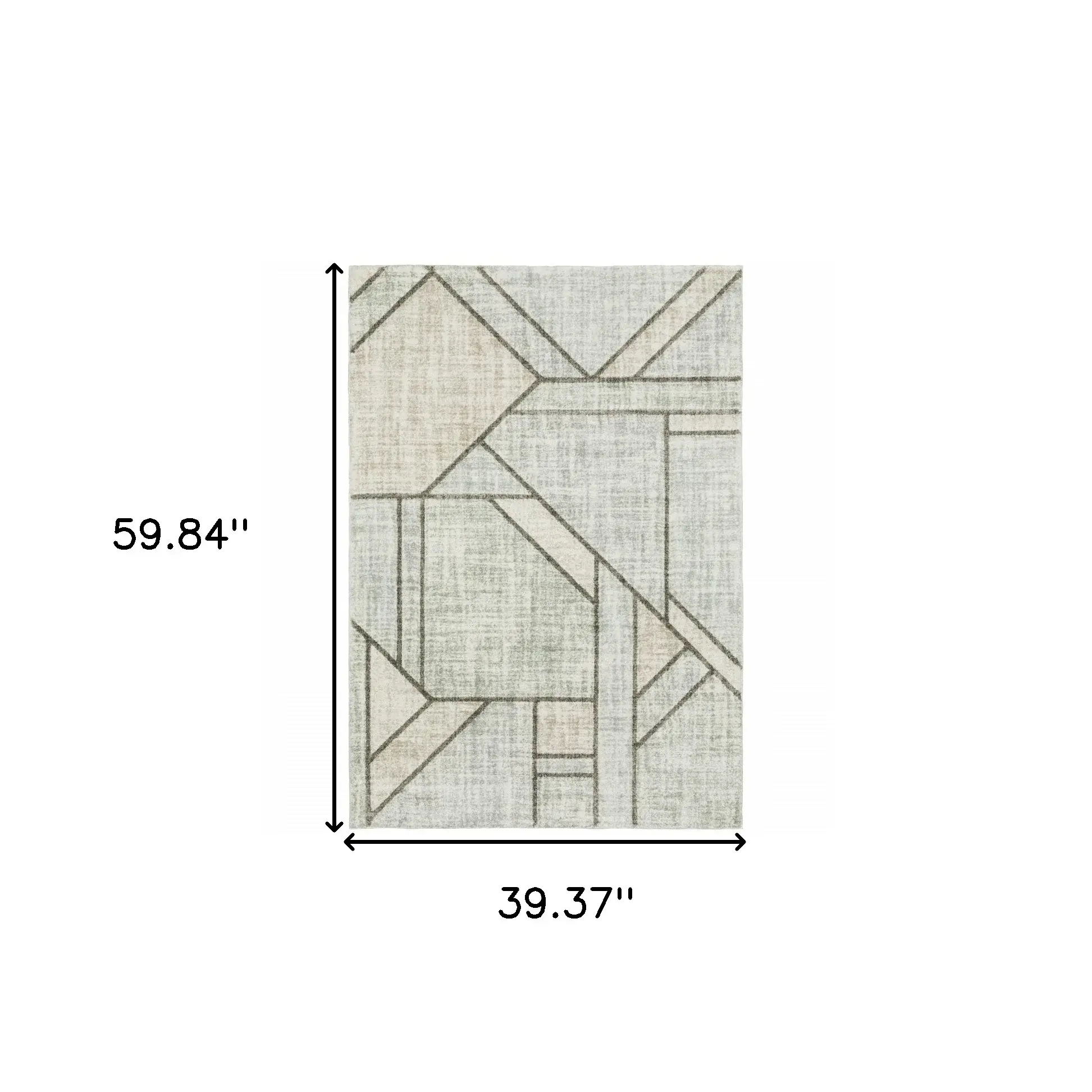 3' X 5' Gray And Ivory Geometric Power Loom Area Rug - Image 3