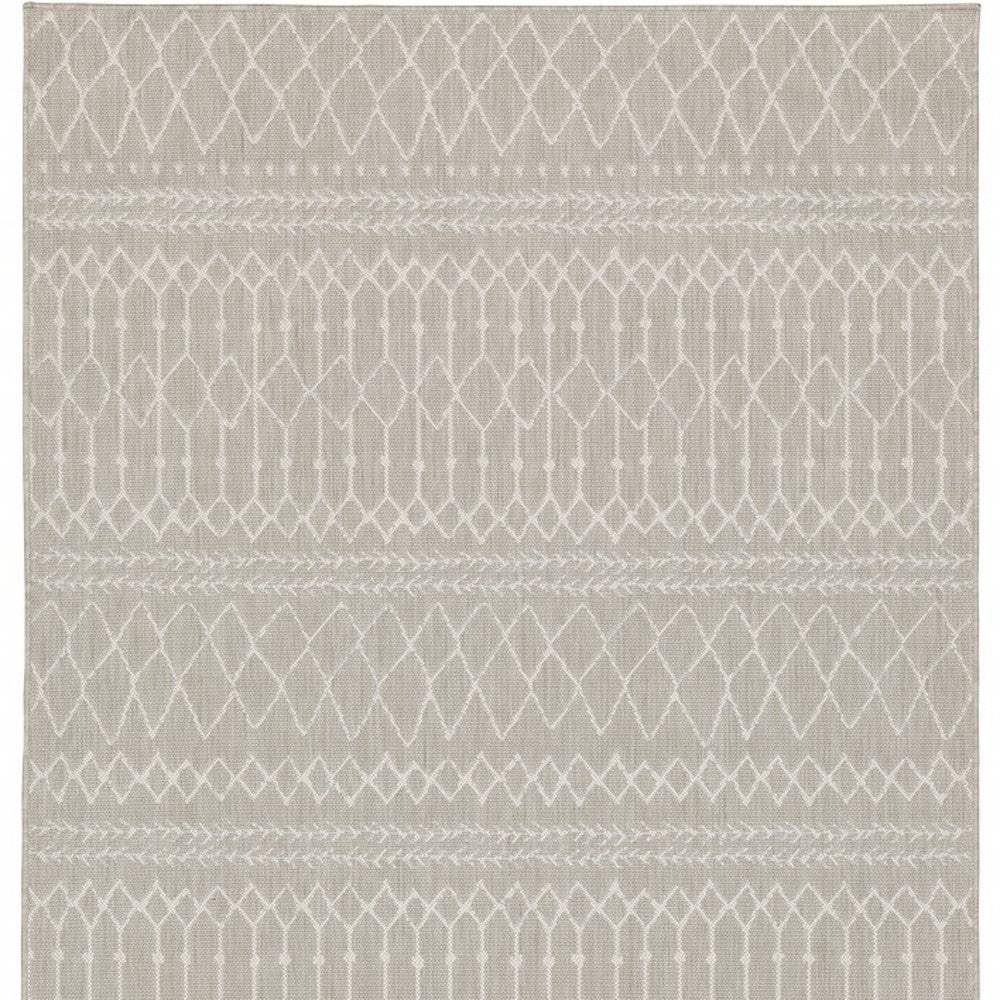 3' X 5' Gray and Ivory Indoor Outdoor Area Rug - Image 3