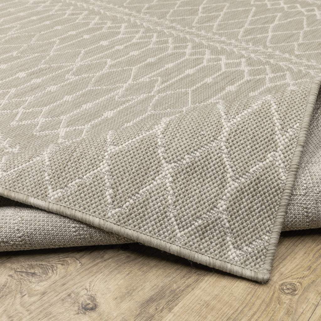 3' X 5' Gray and Ivory Indoor Outdoor Area Rug - Image 4
