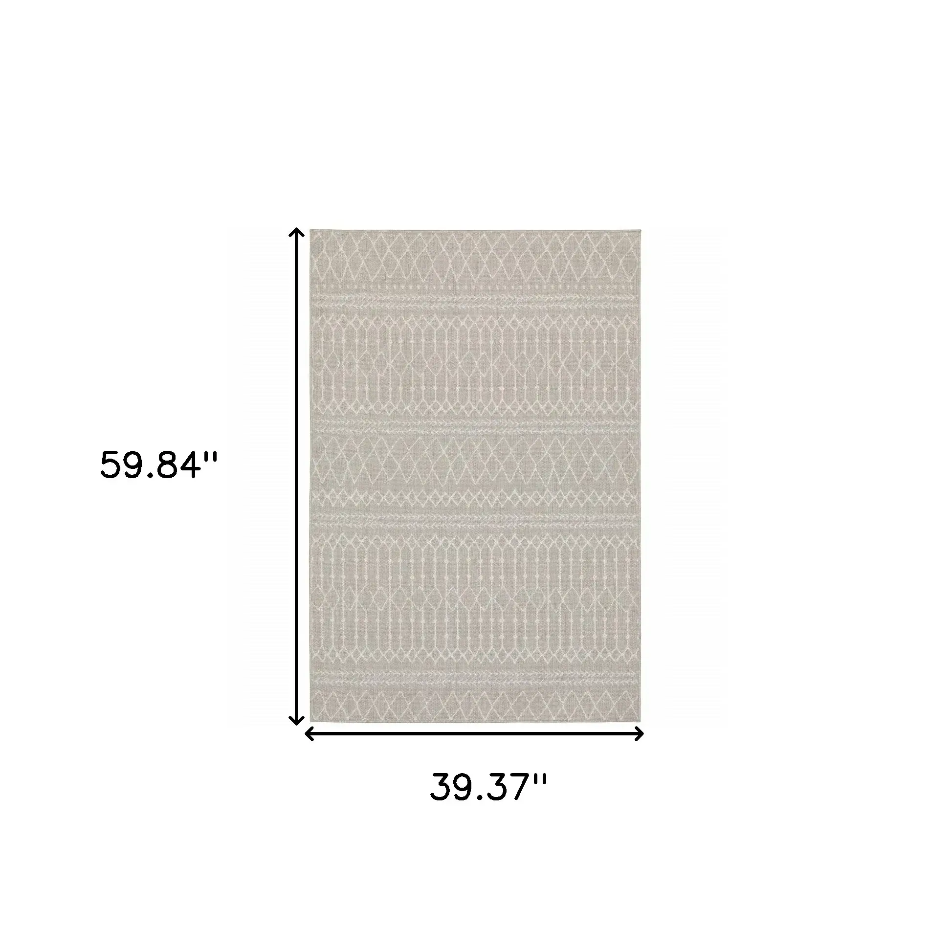 3' X 5' Gray and Ivory Indoor Outdoor Area Rug - Image 6