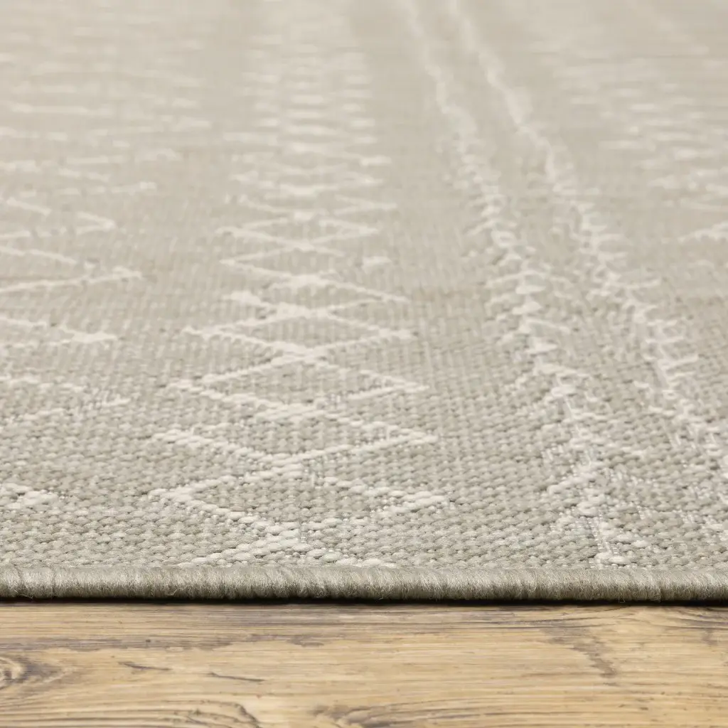 3' X 5' Gray and Ivory Indoor Outdoor Area Rug - Image 9