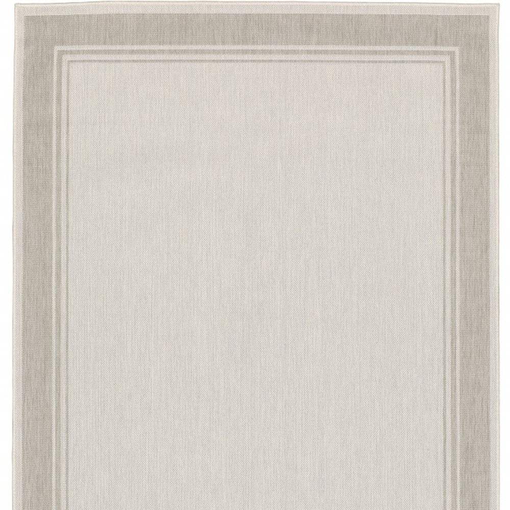 3' X 5' Gray and Ivory Indoor Outdoor Area Rug - Image 3