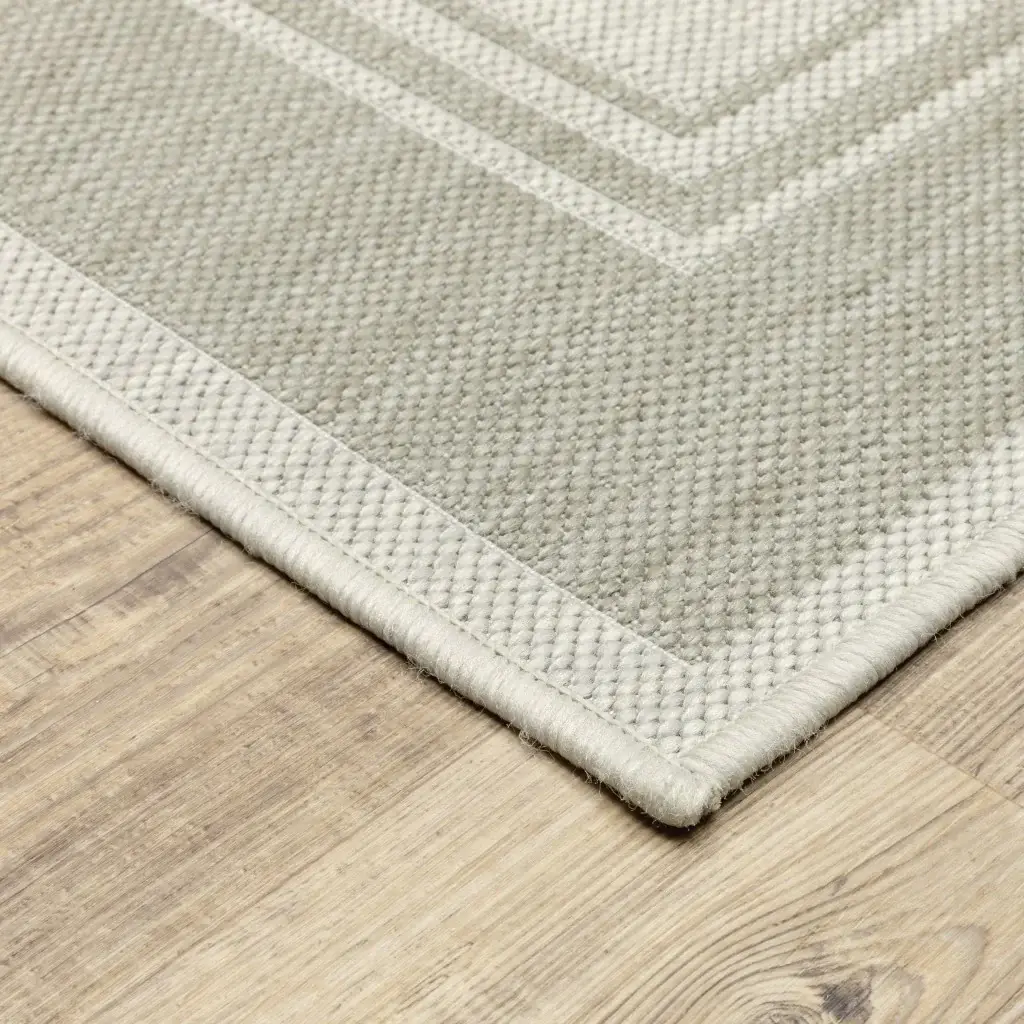 3' X 5' Gray and Ivory Indoor Outdoor Area Rug - Image 6