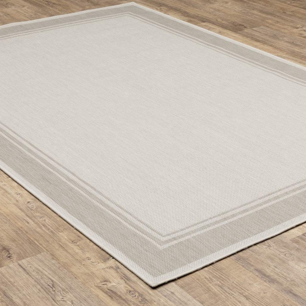 3' X 5' Gray and Ivory Indoor Outdoor Area Rug - Image 7