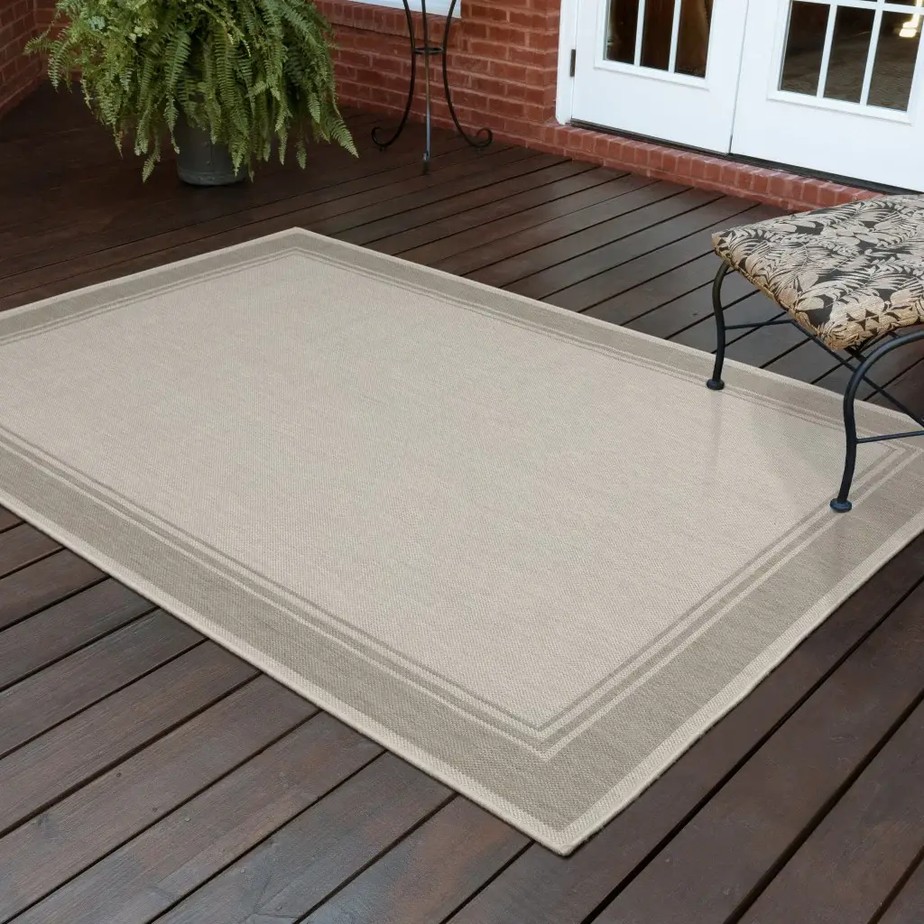 3' X 5' Gray and Ivory Indoor Outdoor Area Rug - Image 8