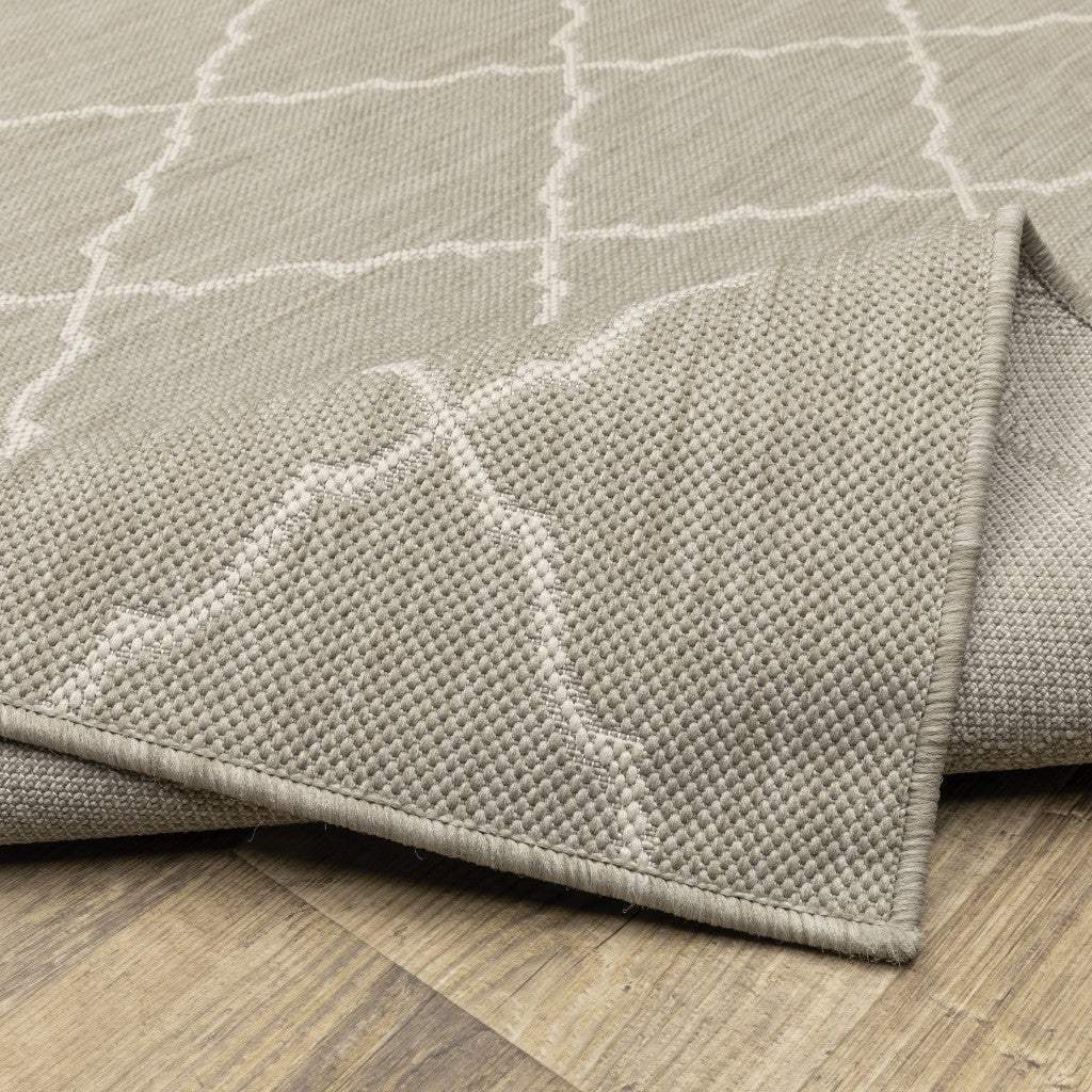 3' X 5' Gray and Ivory Indoor Outdoor Area Rug - Image 4