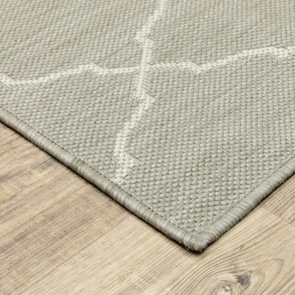 3' X 5' Gray and Ivory Indoor Outdoor Area Rug - Image 5