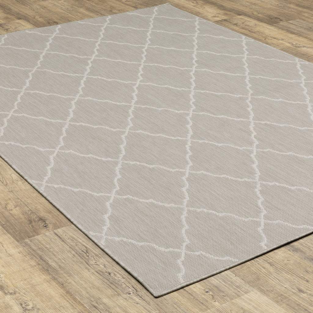 3' X 5' Gray and Ivory Indoor Outdoor Area Rug - Image 6