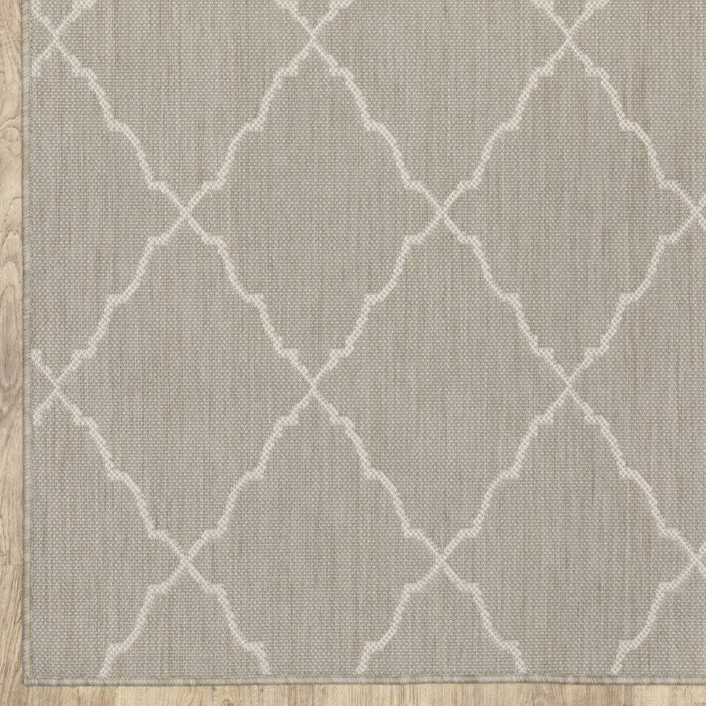 3' X 5' Gray and Ivory Indoor Outdoor Area Rug - Image 9