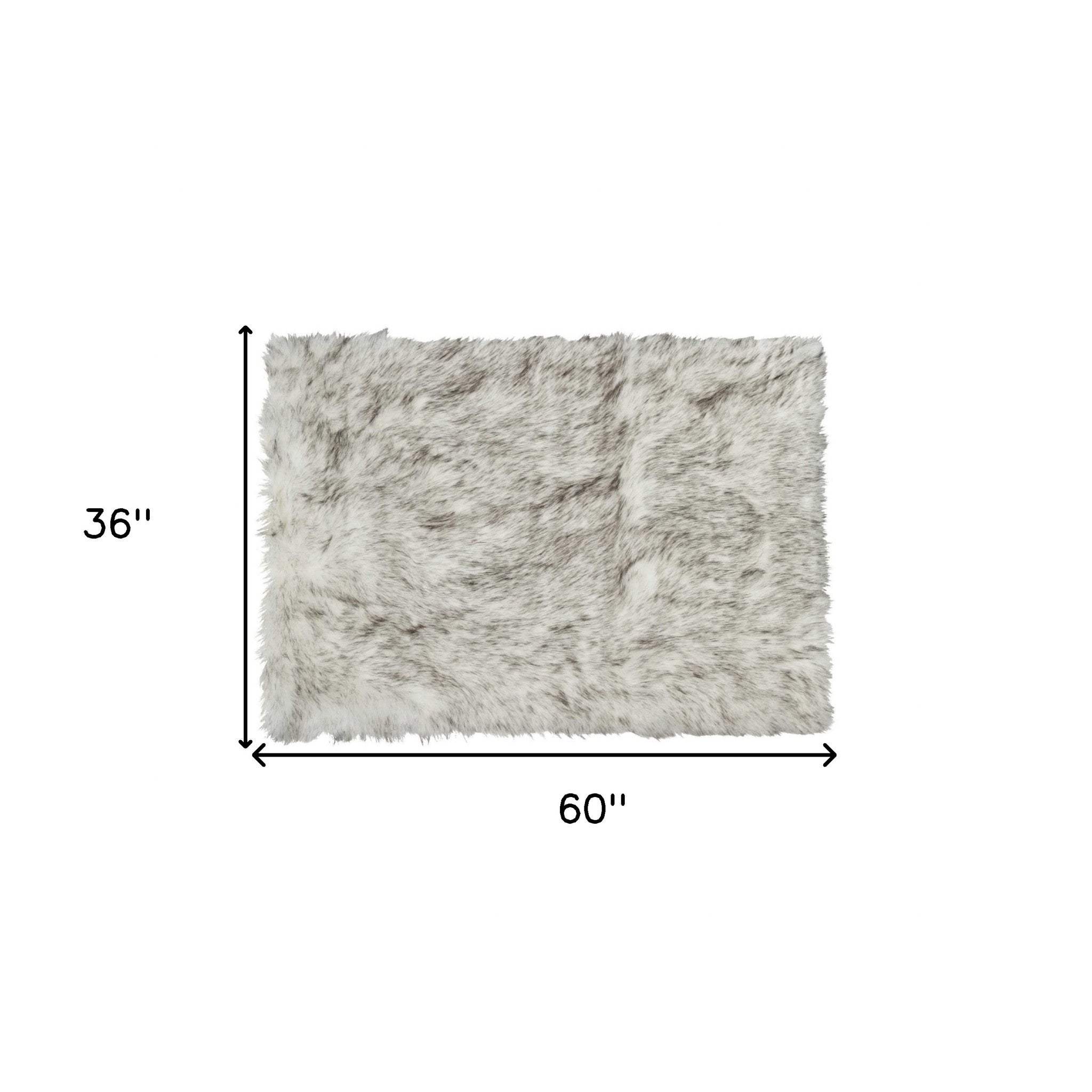 3' X 5' Gray Faux Fur Area Rug - Image 3