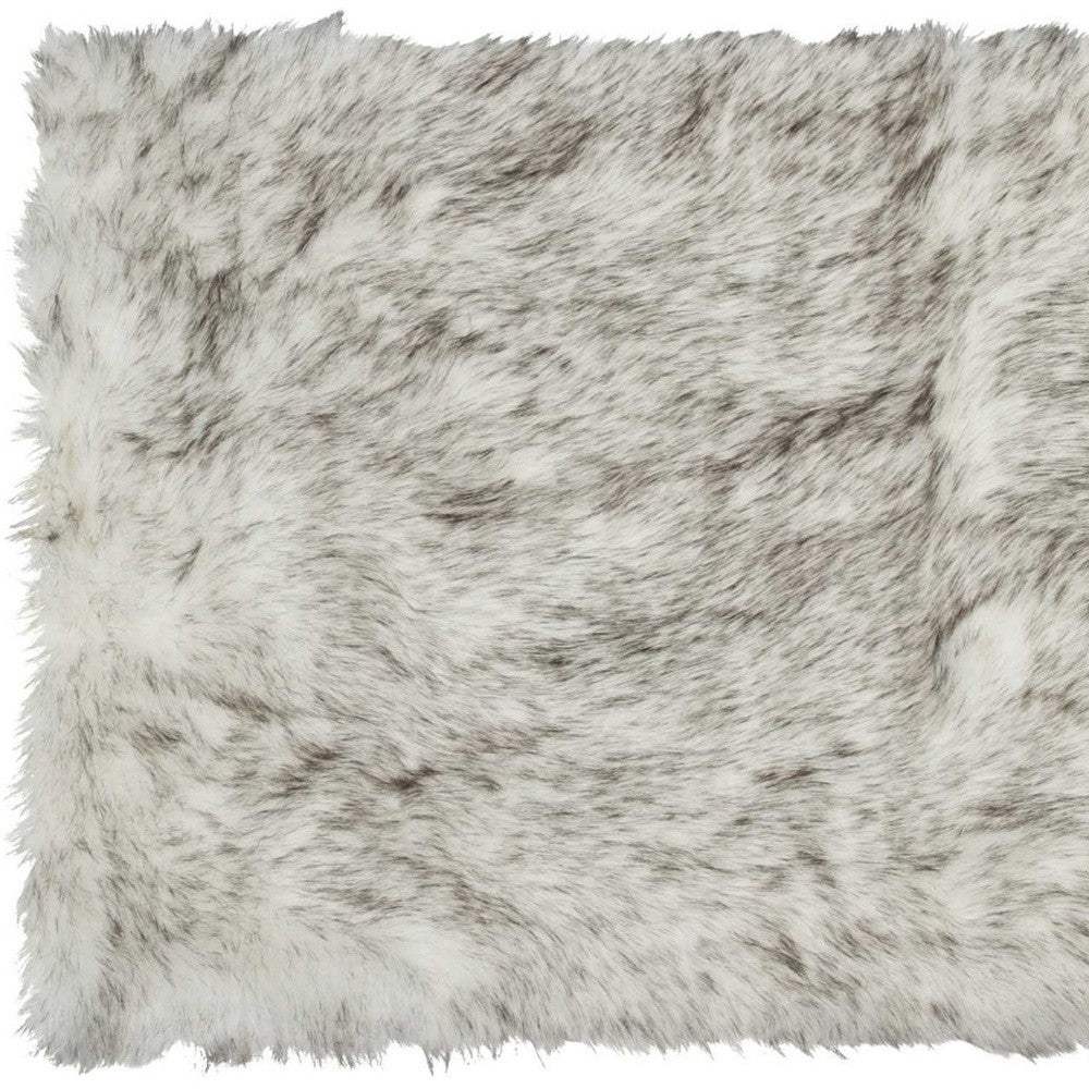 3' X 5' Gray Faux Fur Area Rug - Image 7