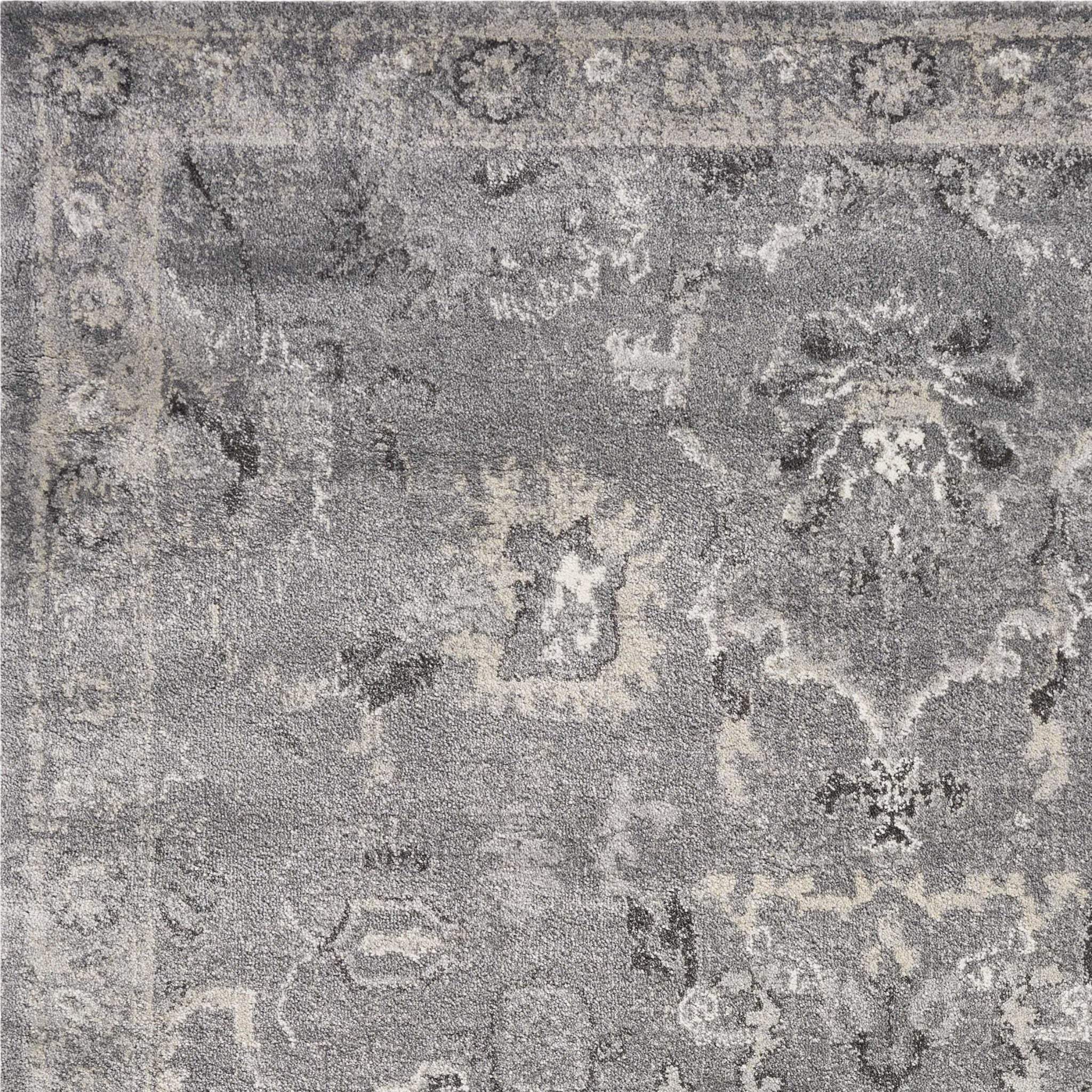 3' X 5' Gray Floral Area Rug - Image 8