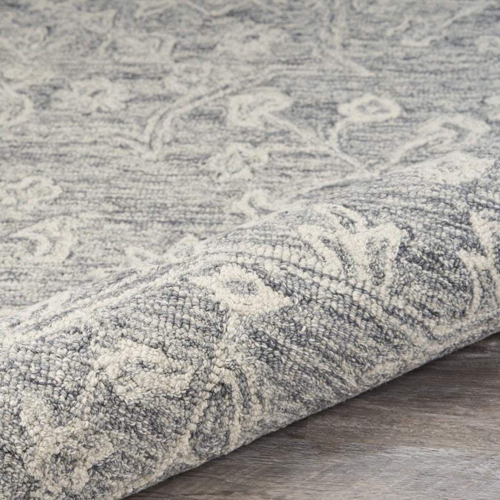 3' x 5' Gray Floral Finesse Area Rug - Image 8
