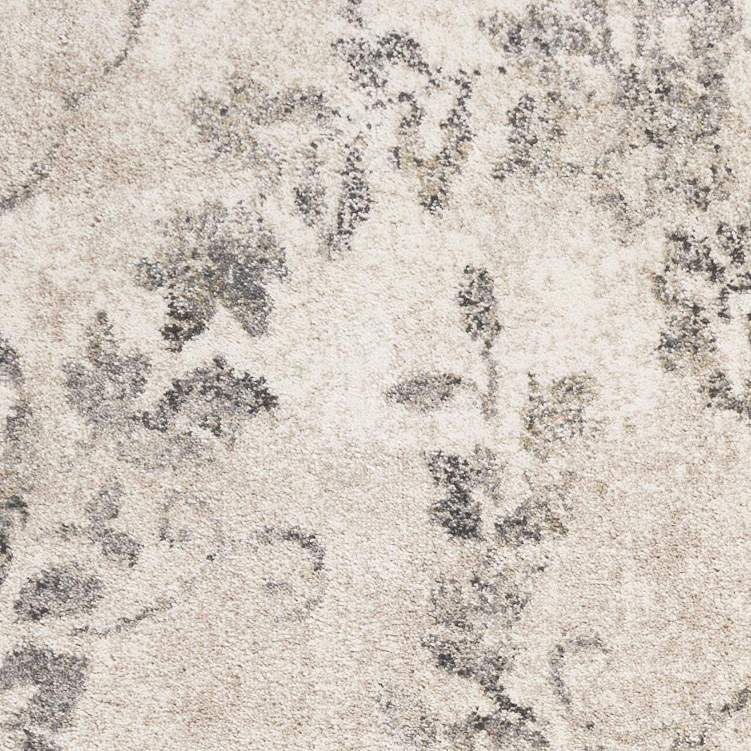3' X 5' Gray Floral Vines Distressed Area Rug - Image 8