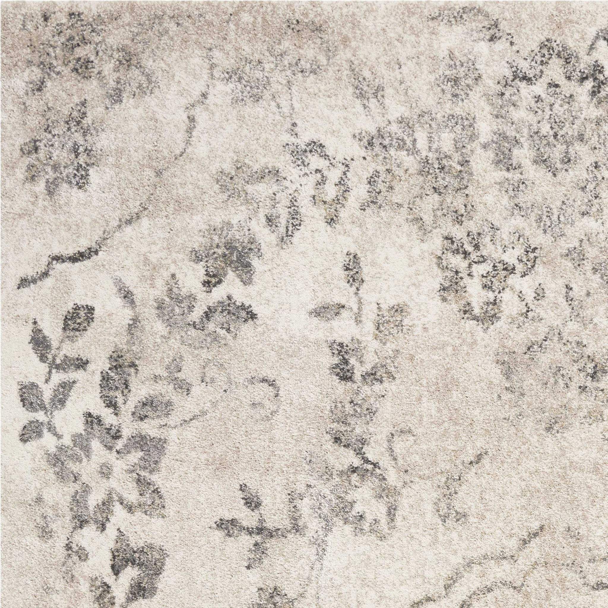 3' X 5' Gray Floral Vines Distressed Area Rug - Image 9