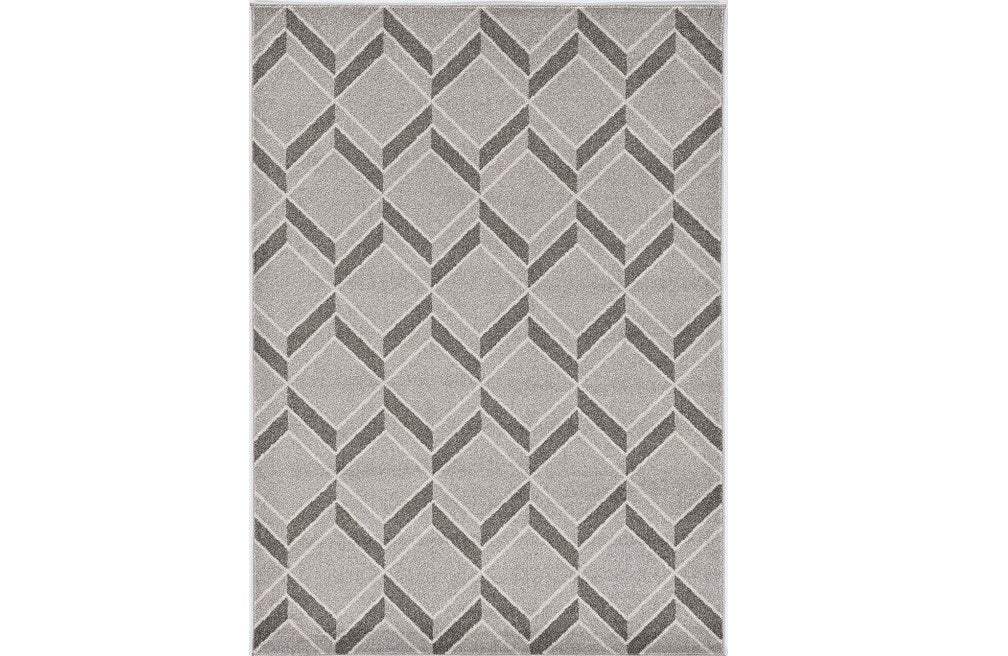 3' X 5' Gray Geometric Indoor Outdoor Area Rug - Image 2