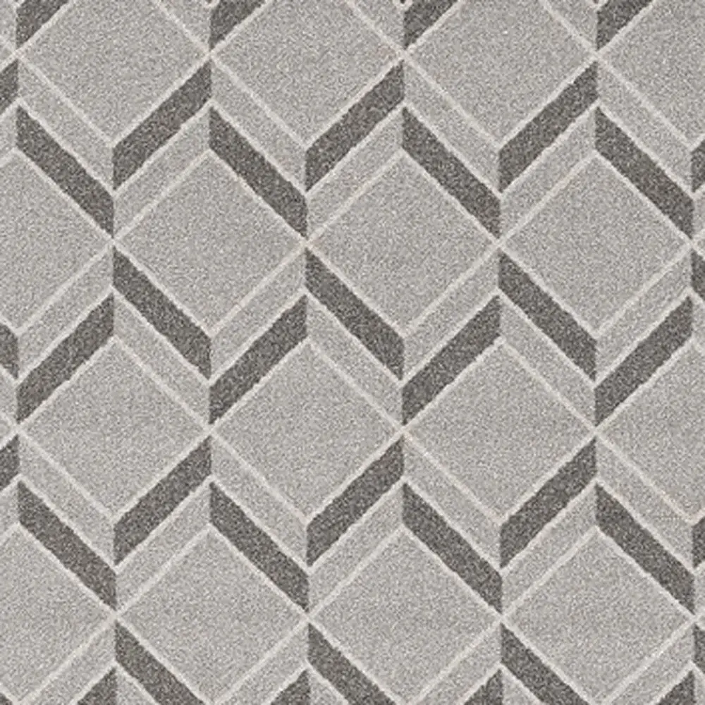 3' X 5' Gray Geometric Indoor Outdoor Area Rug - Image 4