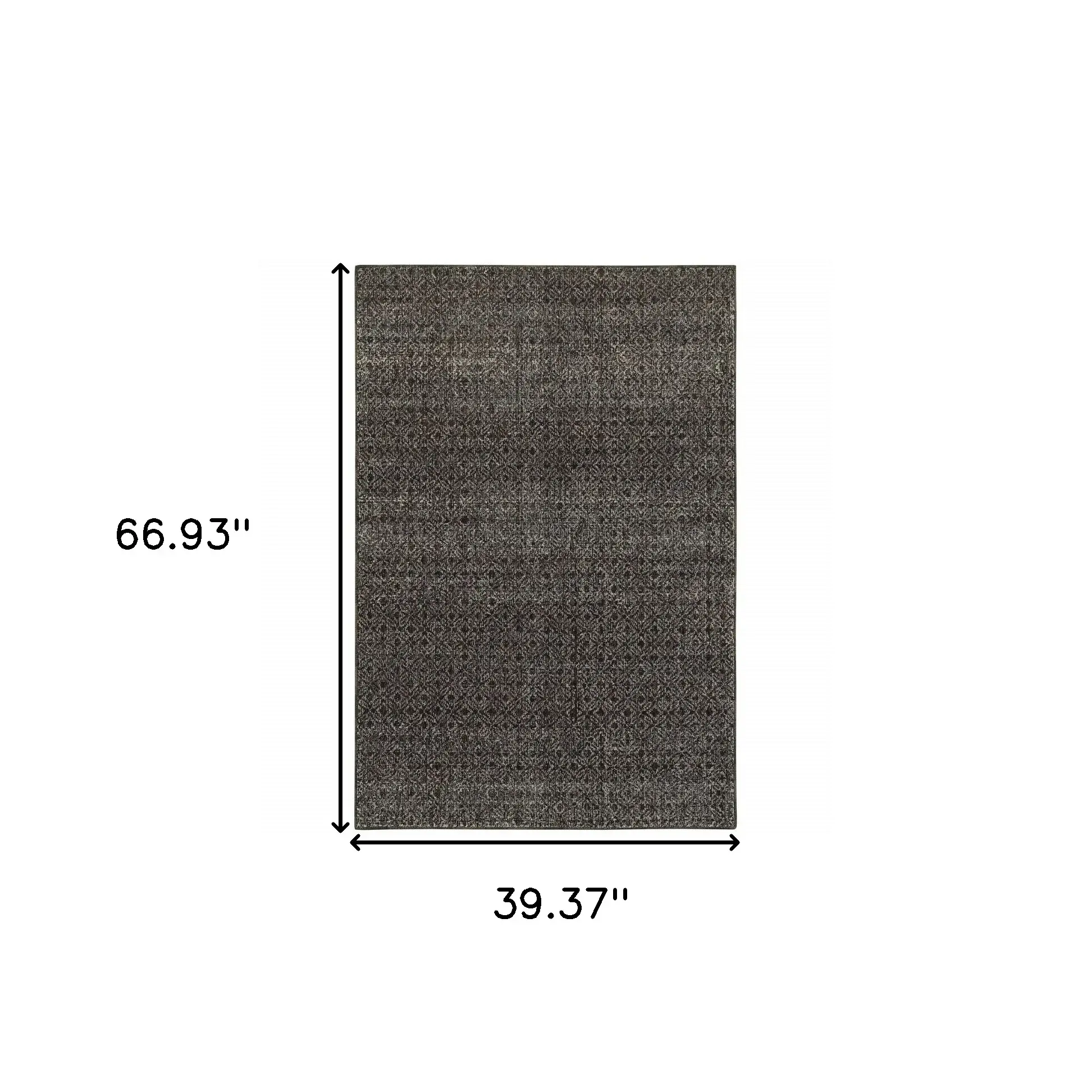 3' X 5' Gray Geometric Power Loom Area Rug - Image 2