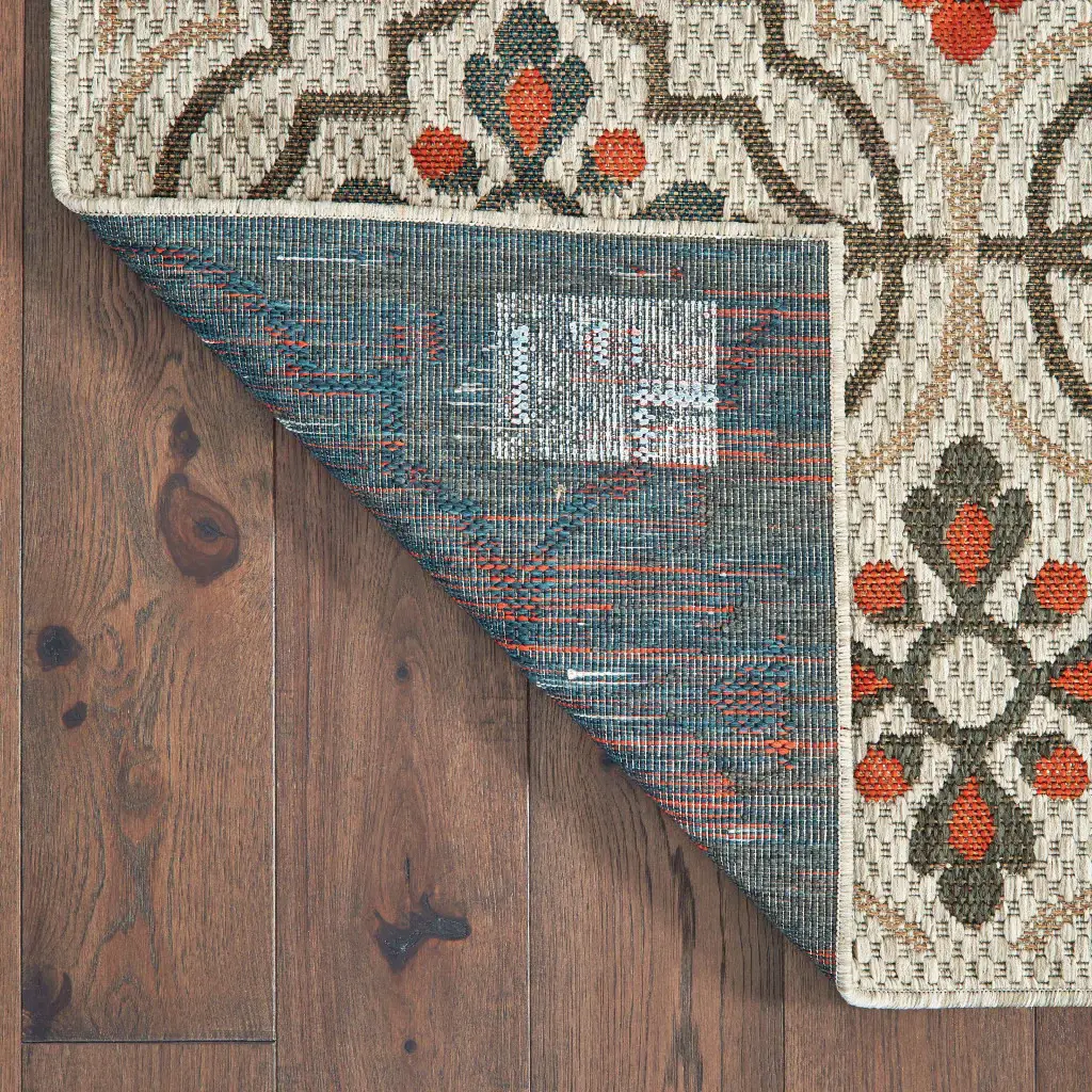 3' X 5' Gray Geometric Stain Resistant Indoor Outdoor Area Rug - Image 4