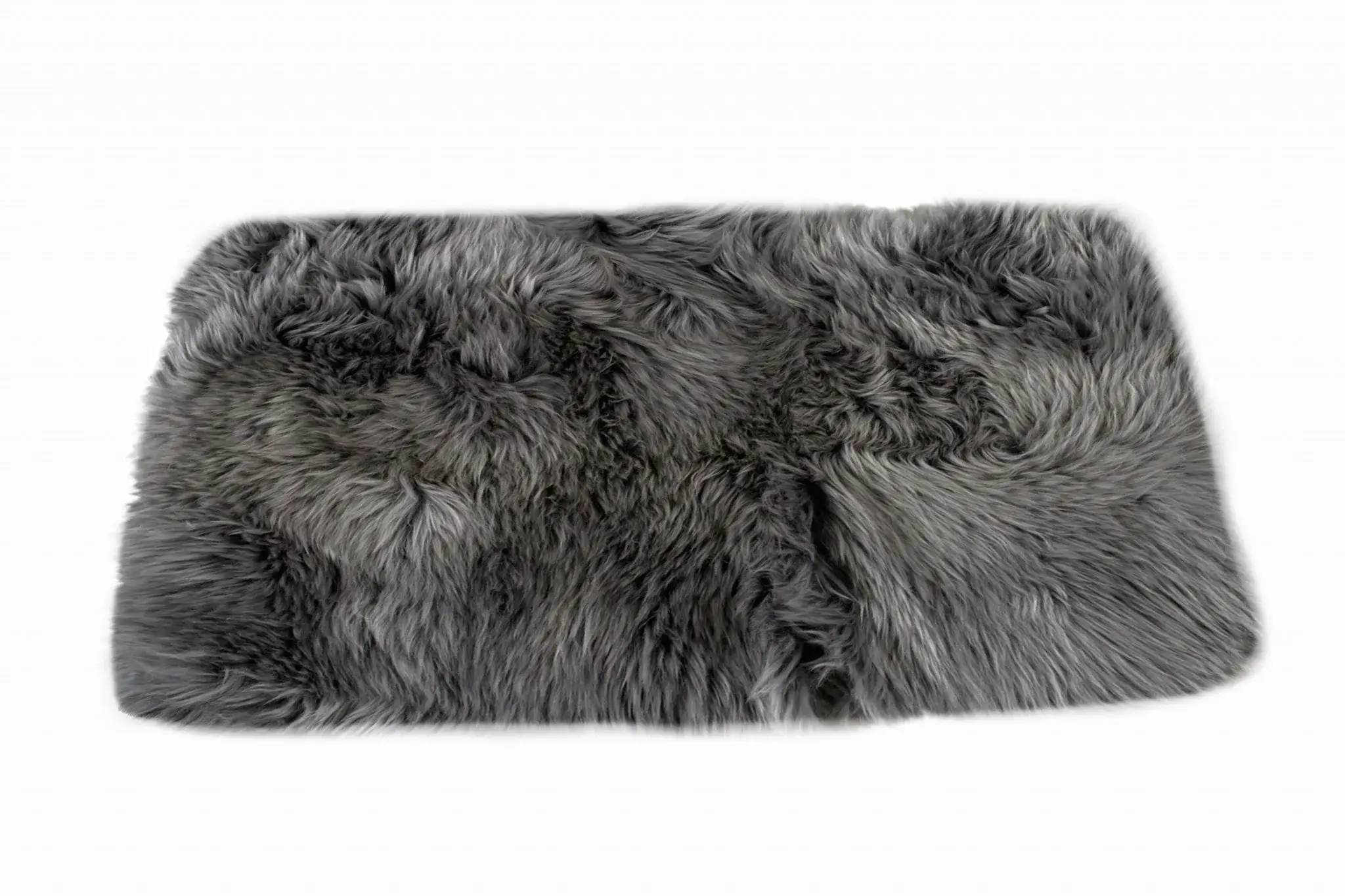 3' X 5' Gray Natural Rectangular Sheepskin Area Rug - Image 4