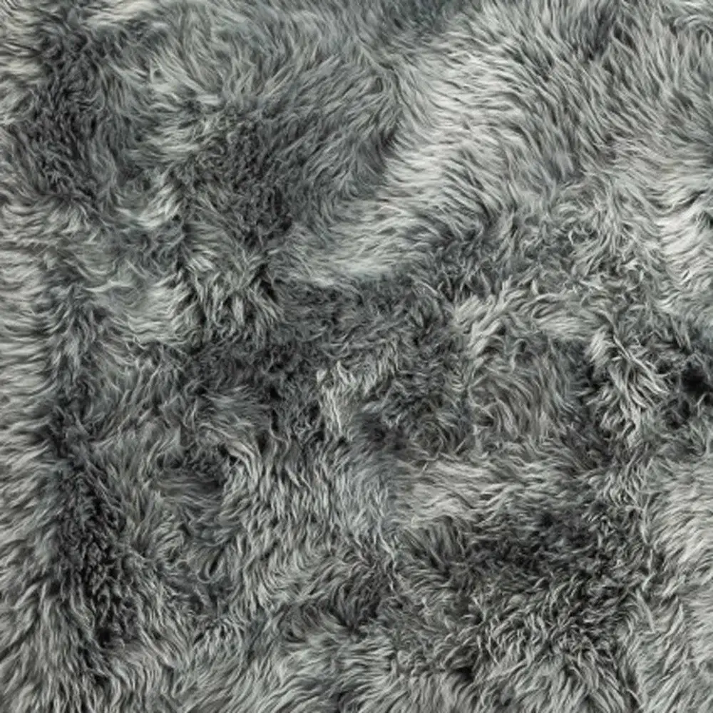3' X 5' Gray Natural Rectangular Sheepskin Area Rug - Image 5