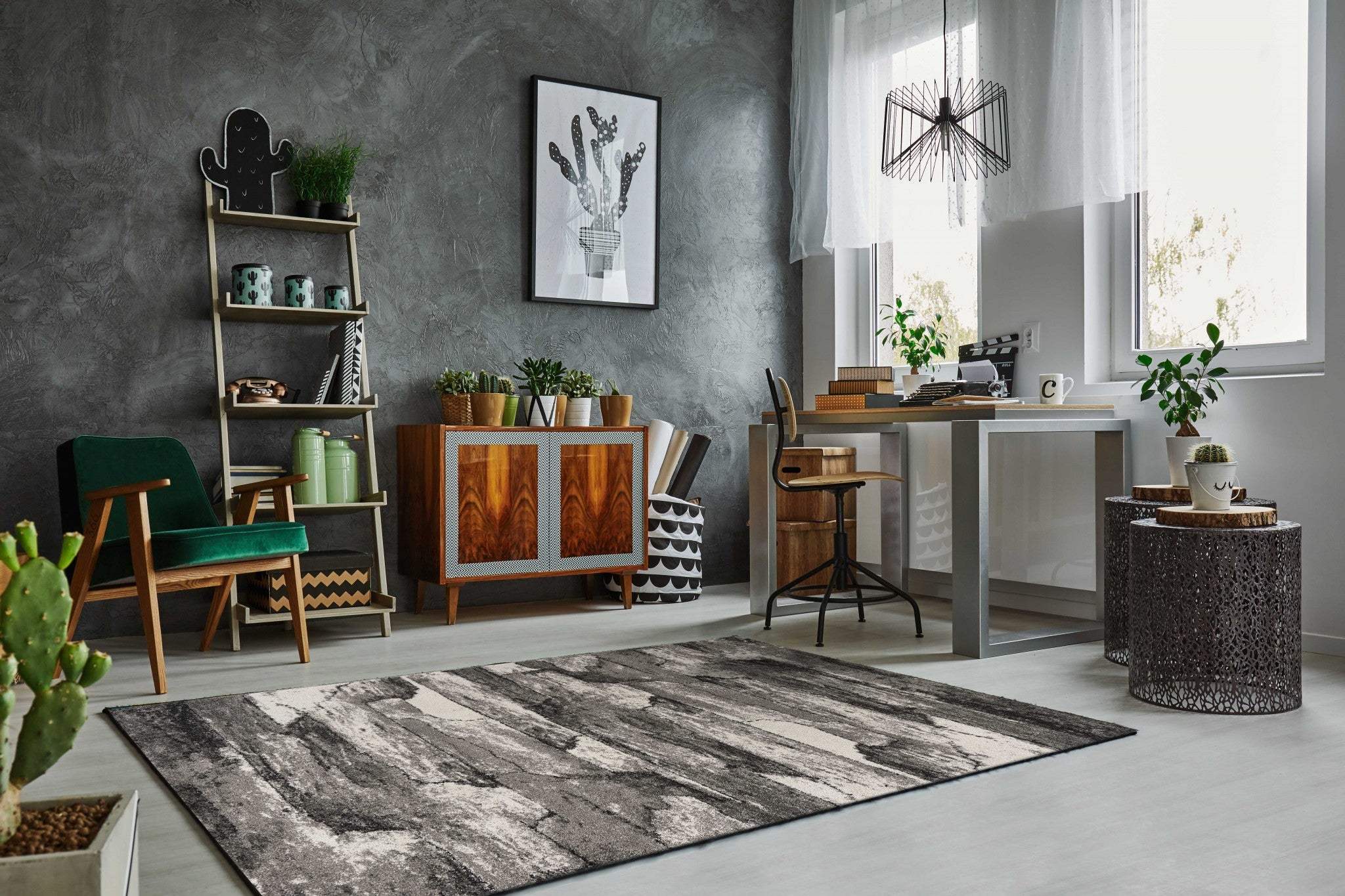 3' X 5' Grey Abstract Design Area Rug - Image 8