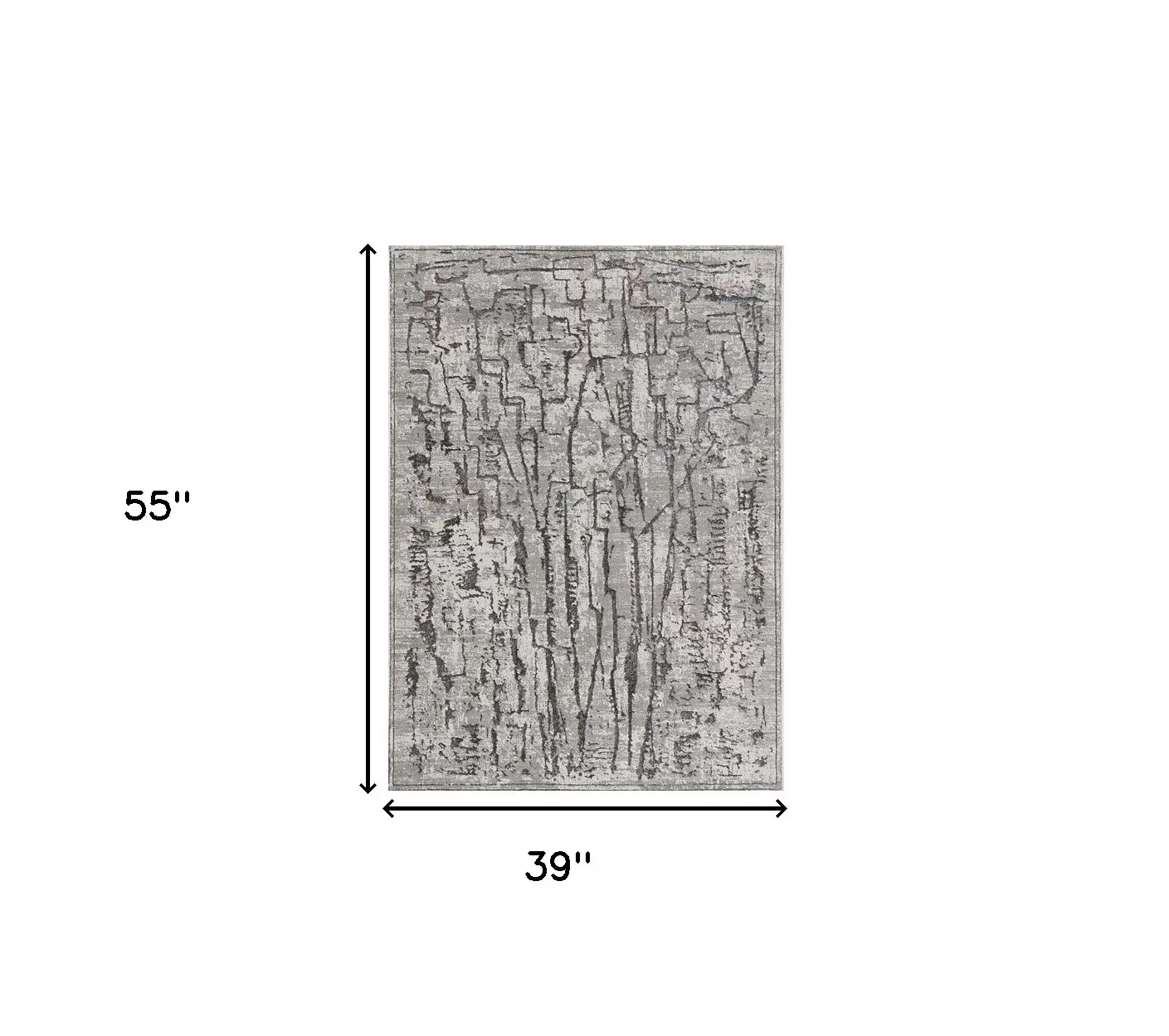 3' X 5' Grey Abstract Lines Area Rug - Image 3