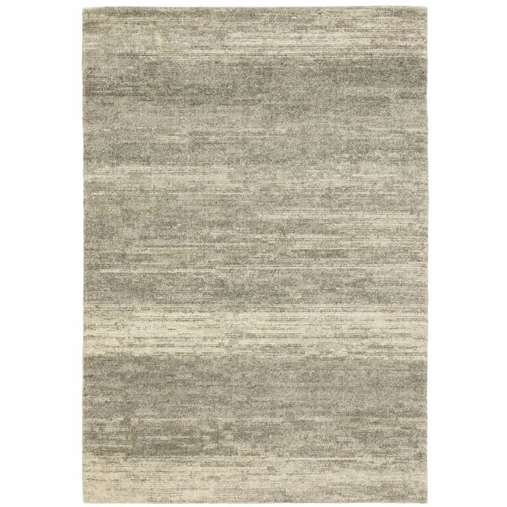 3' X 5' Grey Beige And Tan Abstract Power Loom Stain Resistant Area Rug - Image 2
