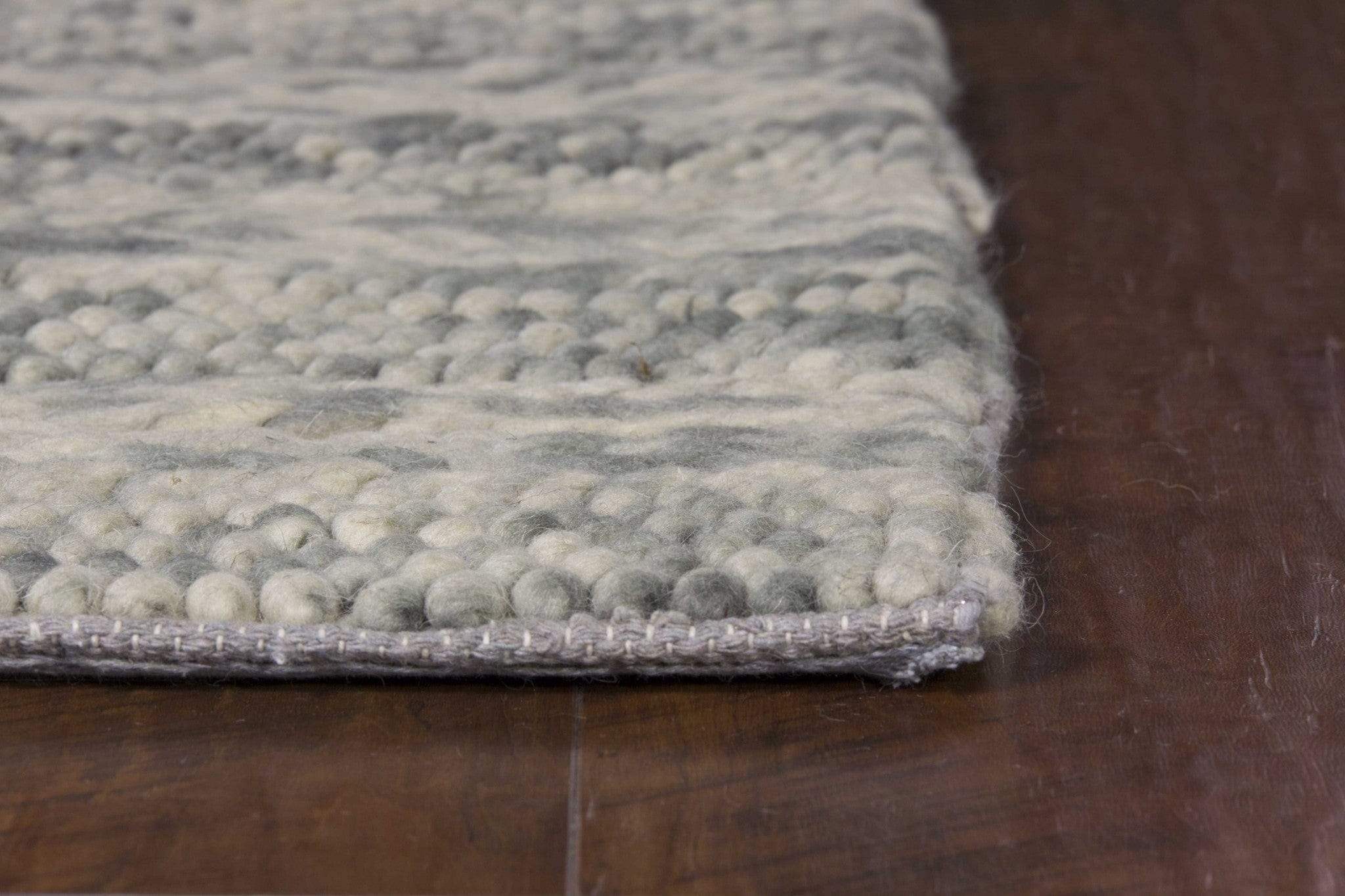 3' X 5' Grey Braided Wool Indoor Area Rug - Image 2