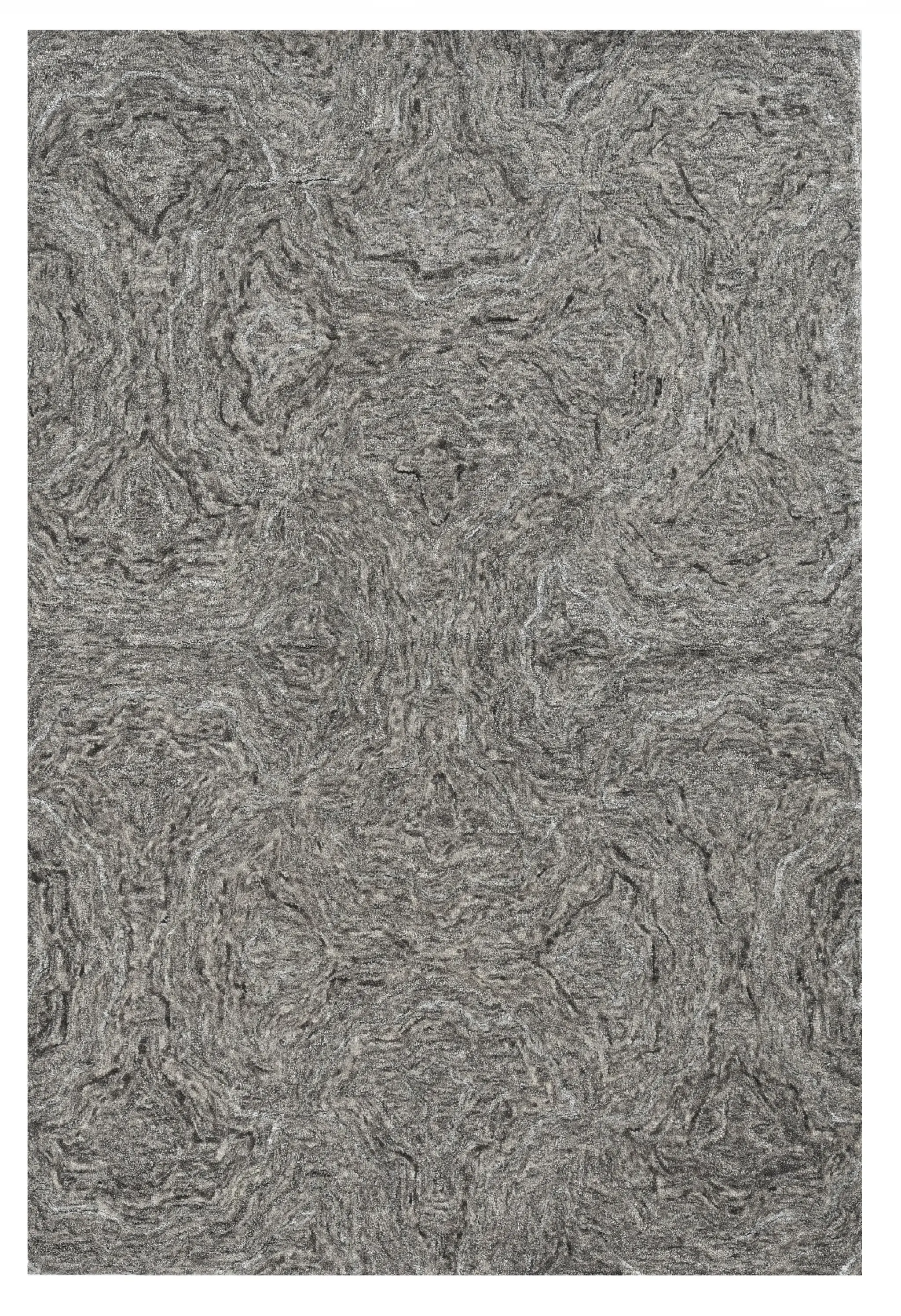 3' X 5' Grey Hand Tufted Abstract Indoor Area Rug - Image 2