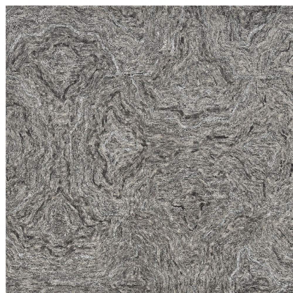 3' X 5' Grey Hand Tufted Abstract Indoor Area Rug - Image 4