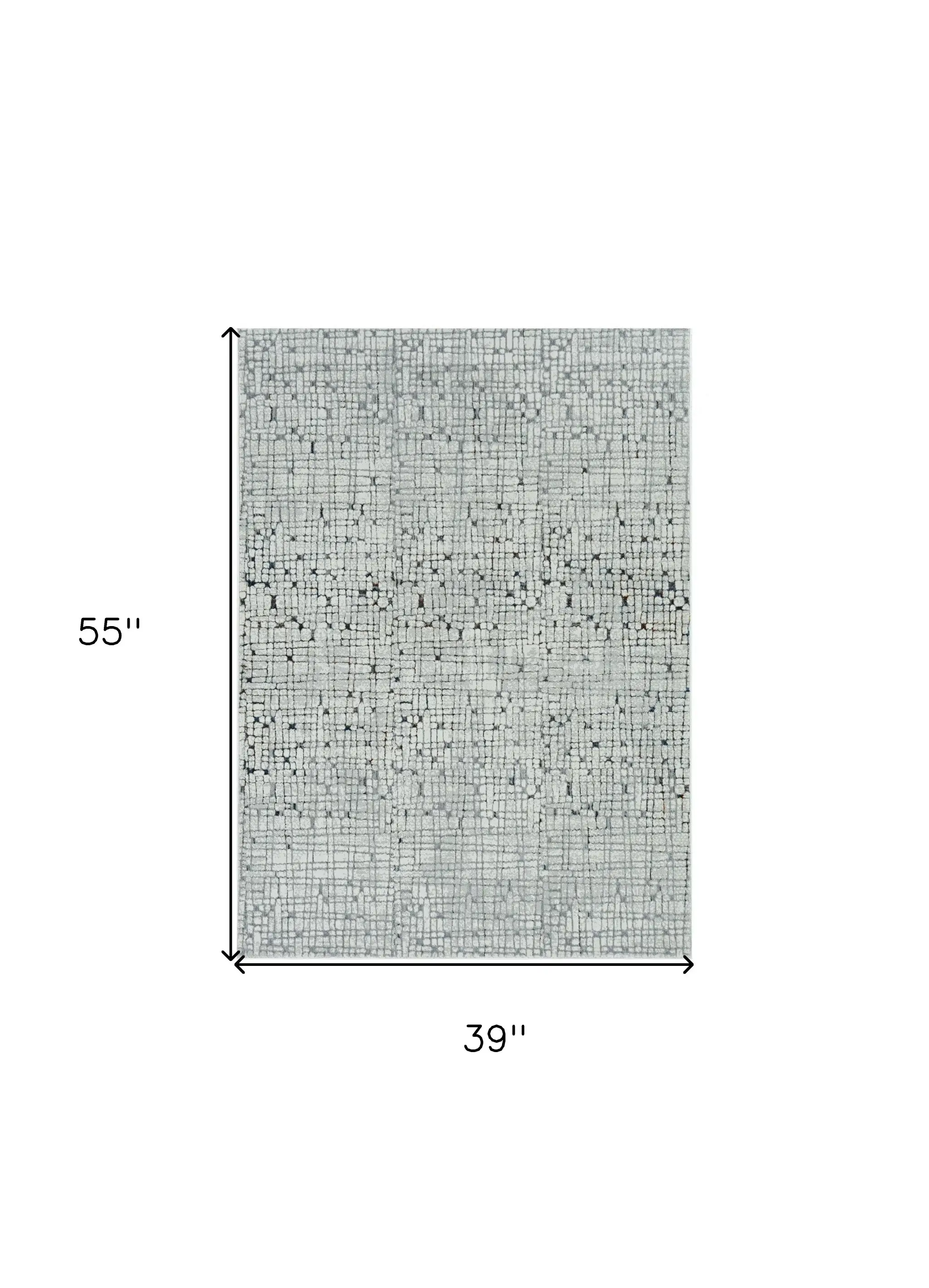 3' X 5' Grey Mosaic Area Rug - Image 3