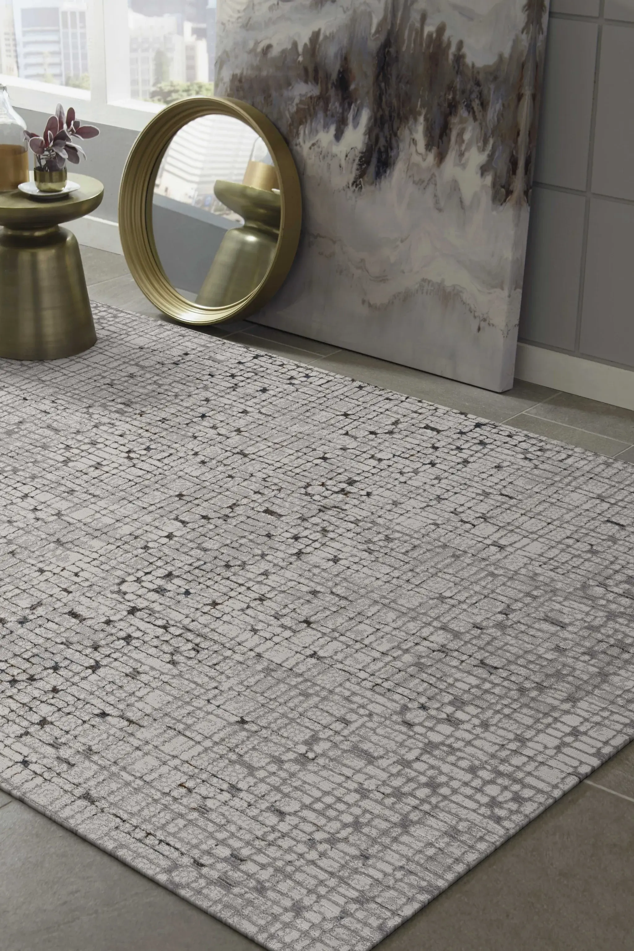 3' X 5' Grey Mosaic Area Rug - Image 7